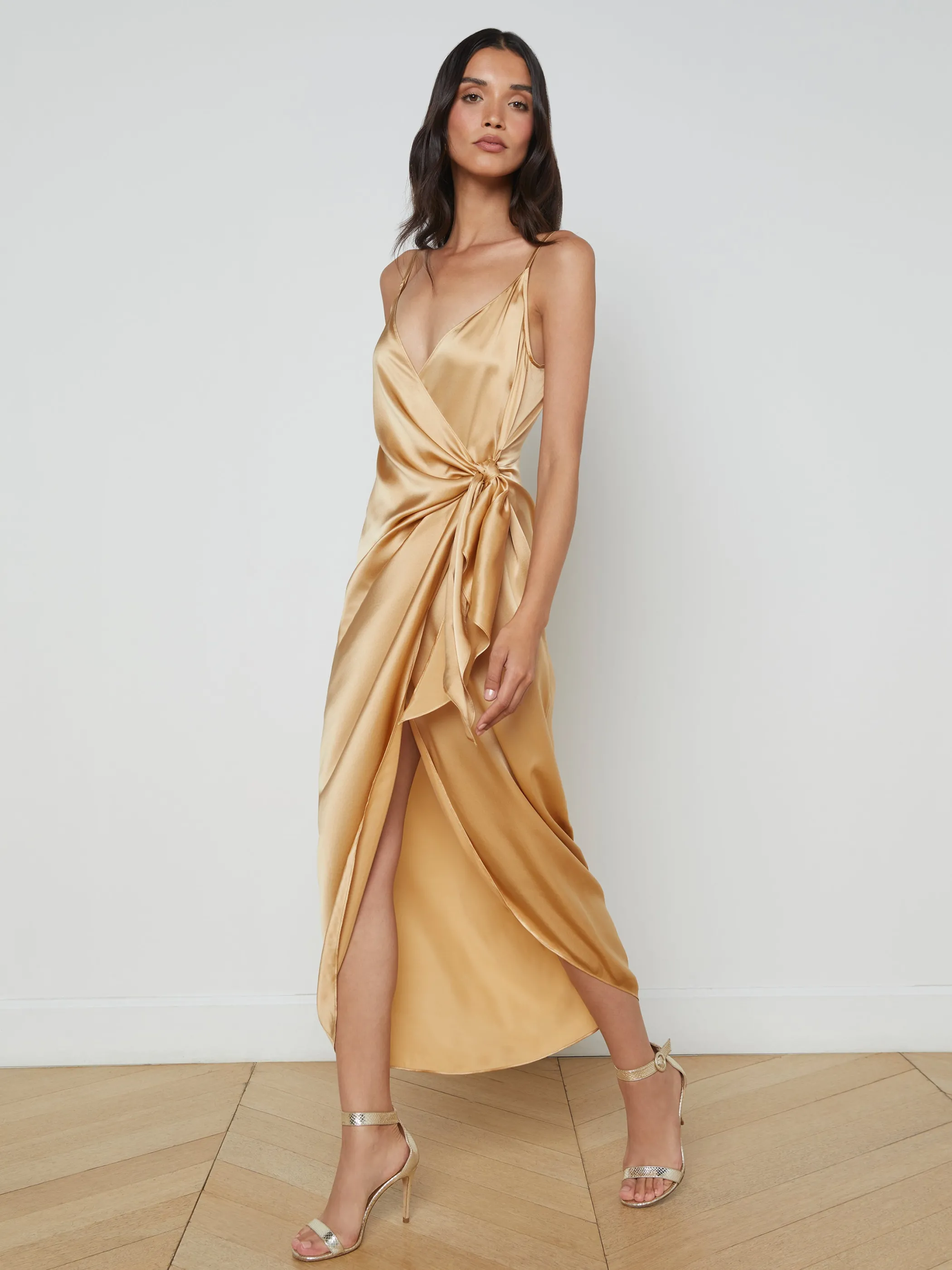 Dresses & Jumpsuits*L'AGENCE AMILIA SILK WRAP DRESS Latte