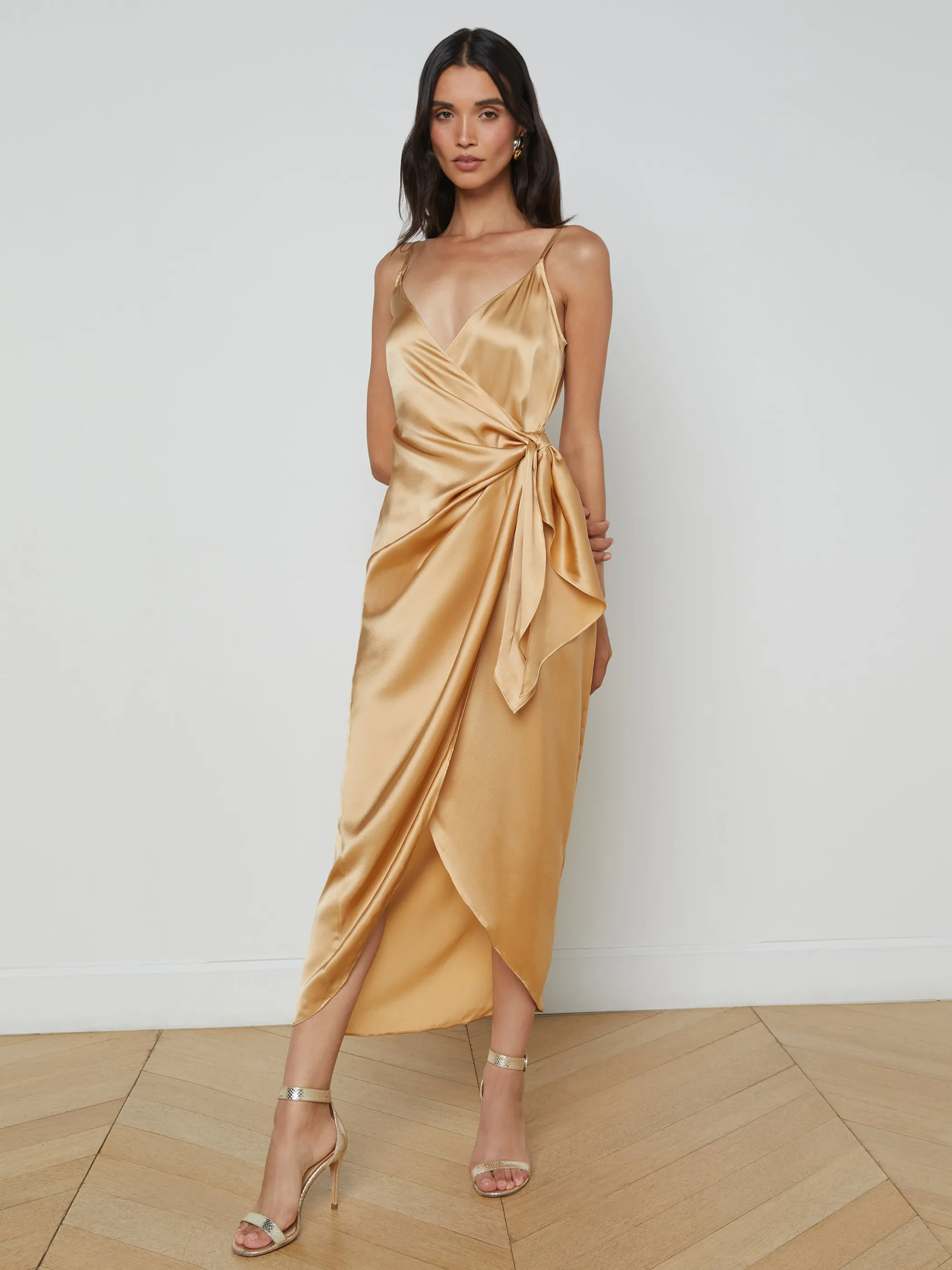 Dresses & Jumpsuits*L'AGENCE AMILIA SILK WRAP DRESS Latte