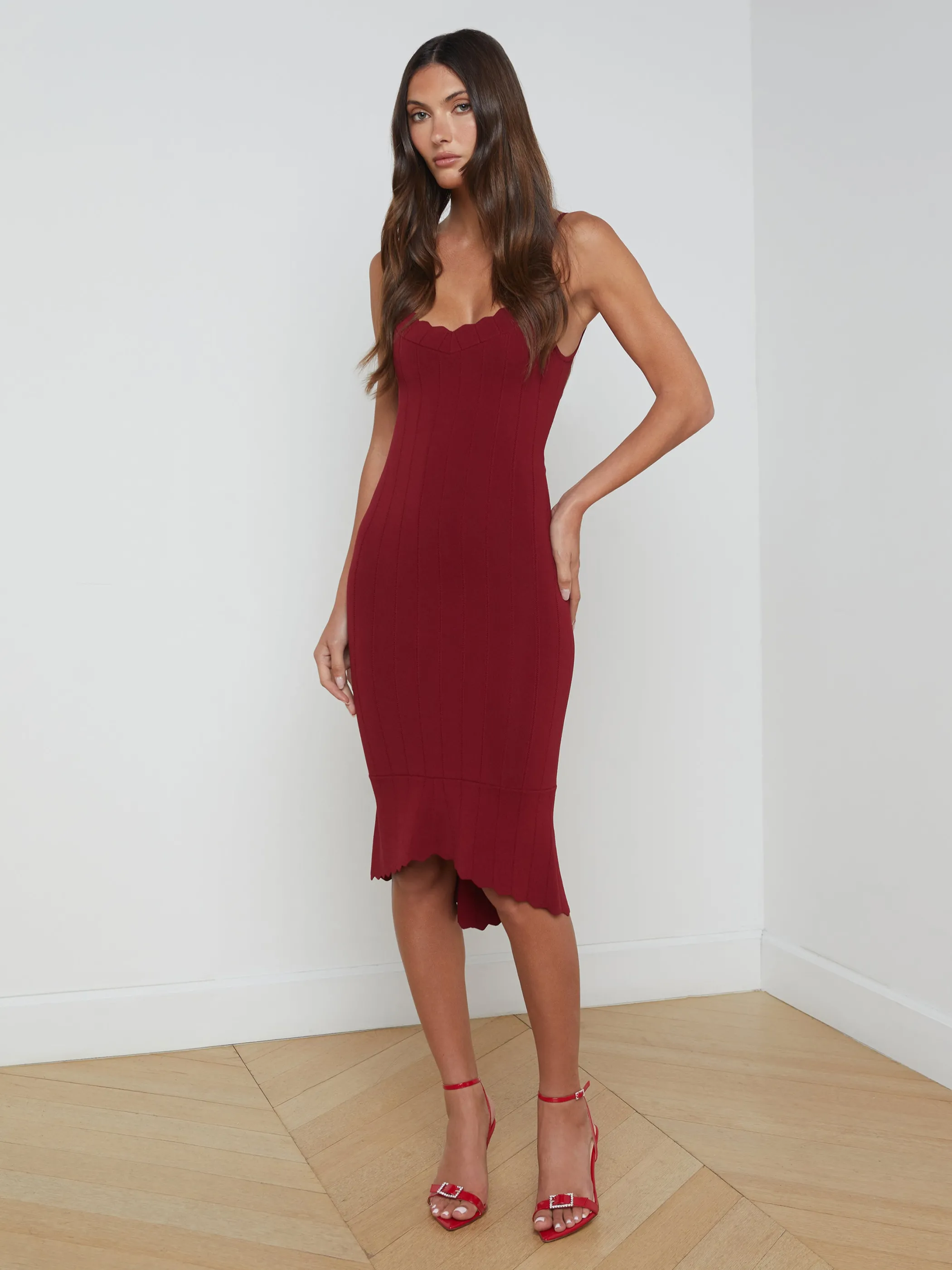 Dresses & Jumpsuits*L'AGENCE ASA KNIT DRESS DarkWine