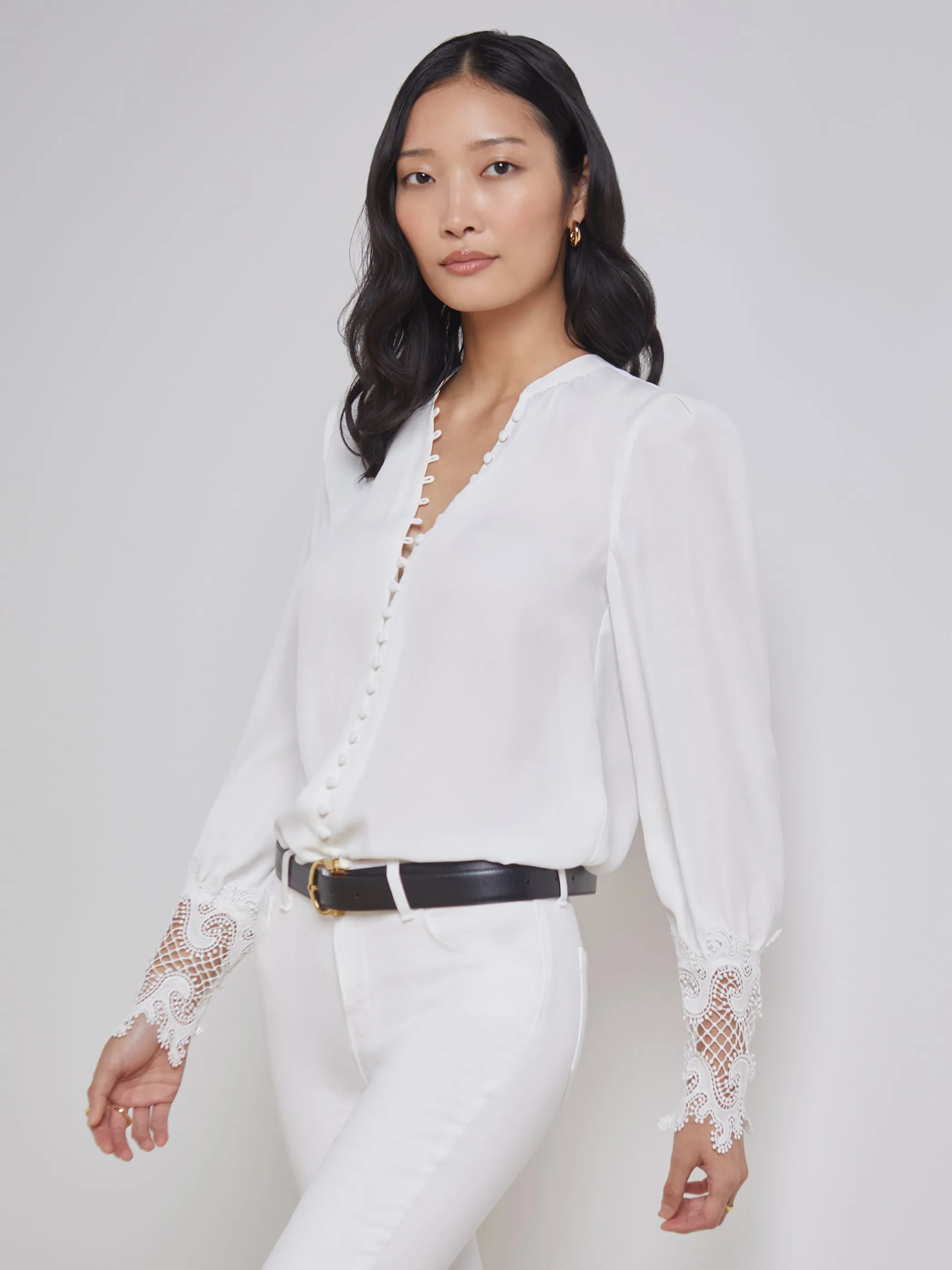 Blouses & Tops*L'AGENCE AVA BLOUSE Ivory