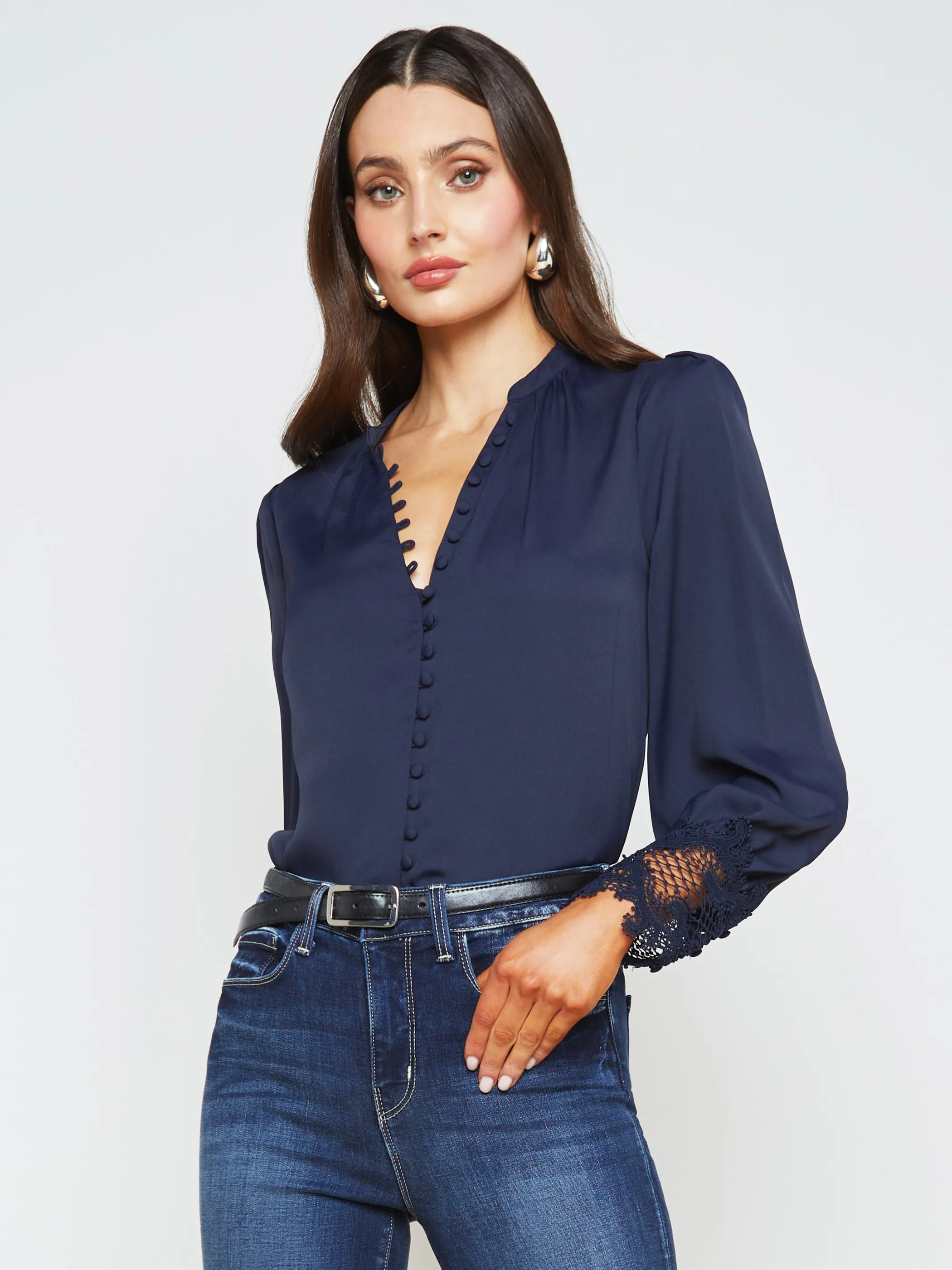 Blouses & Tops*L'AGENCE AVA BLOUSE Midnight