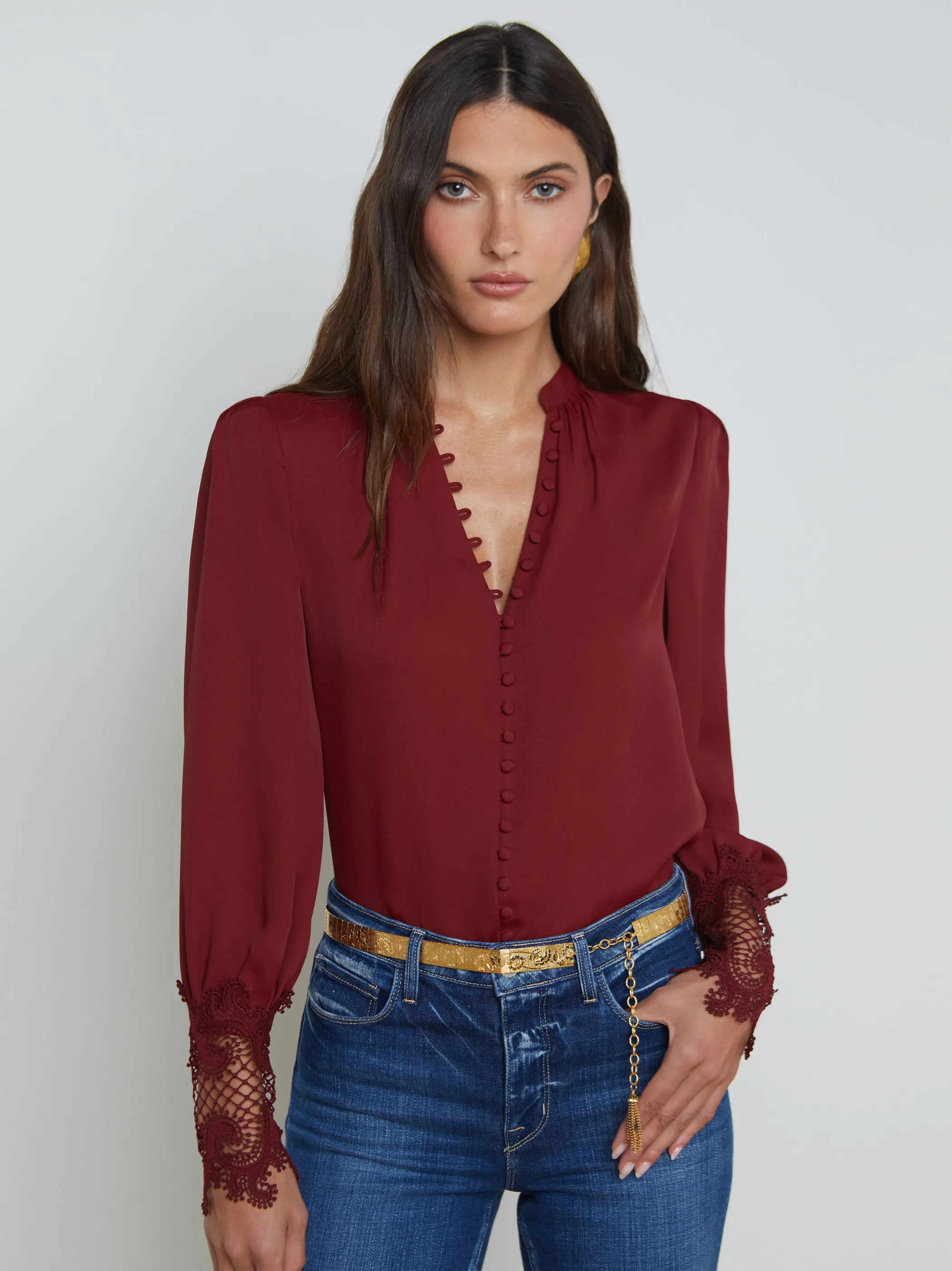 Blouses & Tops*L'AGENCE AVA BLOUSE Syrah