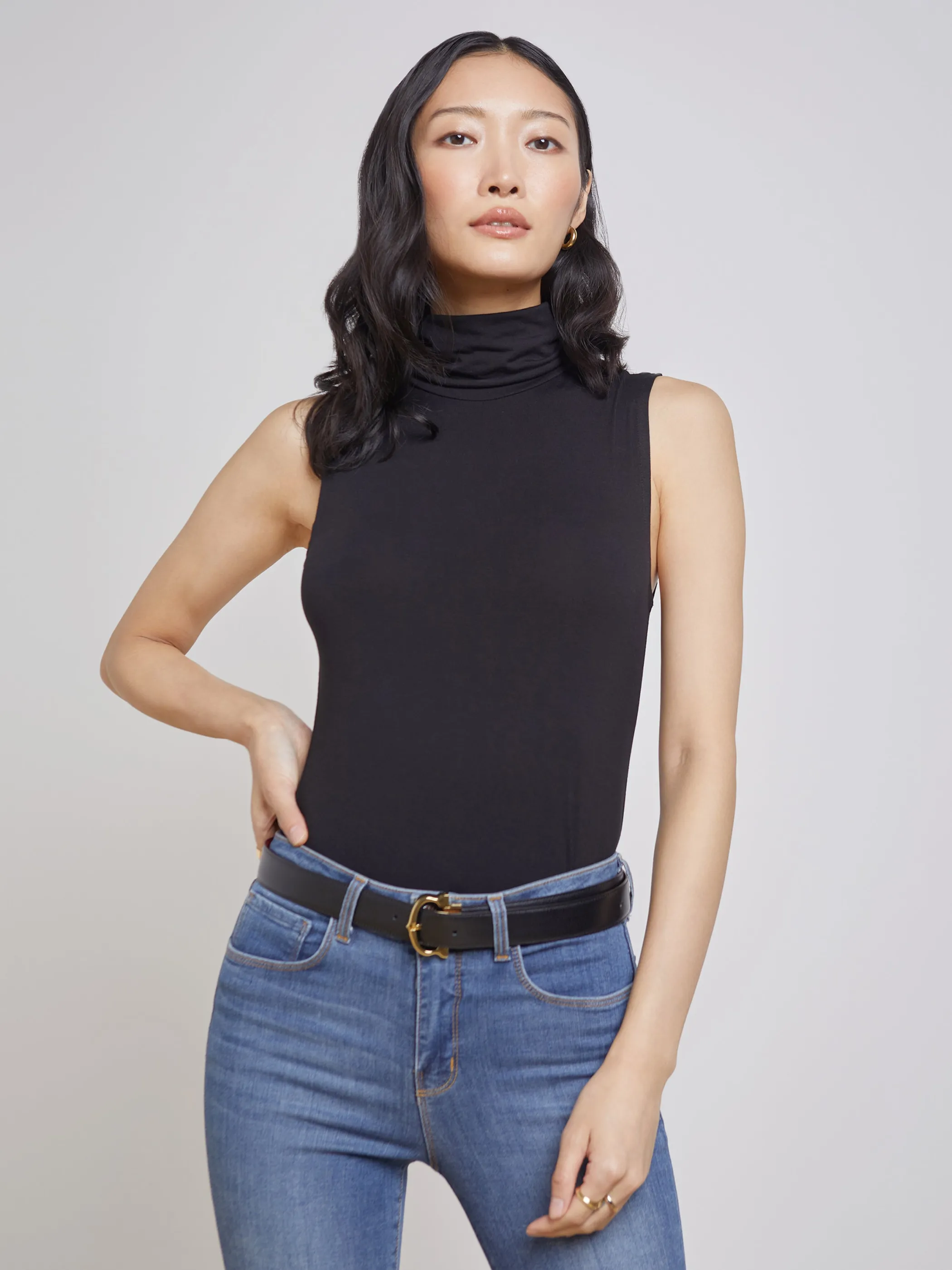 Tees | Blouses & Tops*L'AGENCE CECI SLEEVELESS TURTLENECK Black