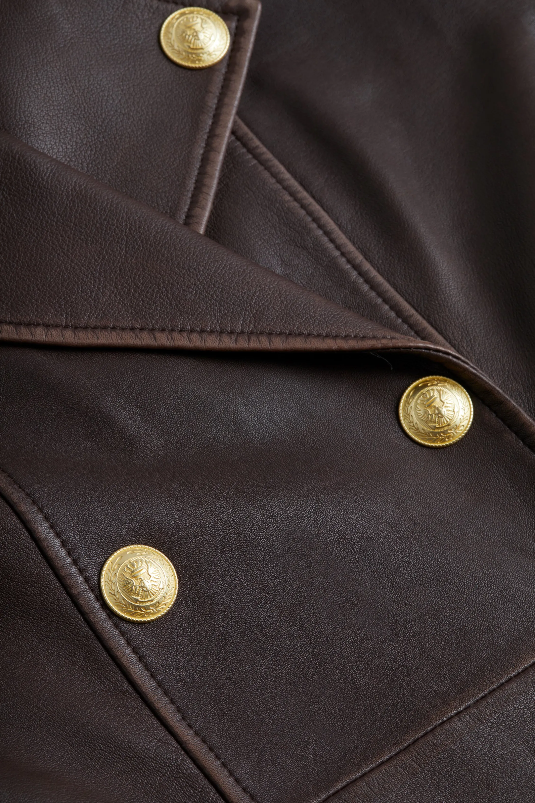 Outerwear*L'AGENCE CELINA LEATHER TRENCH COAT Chocolate