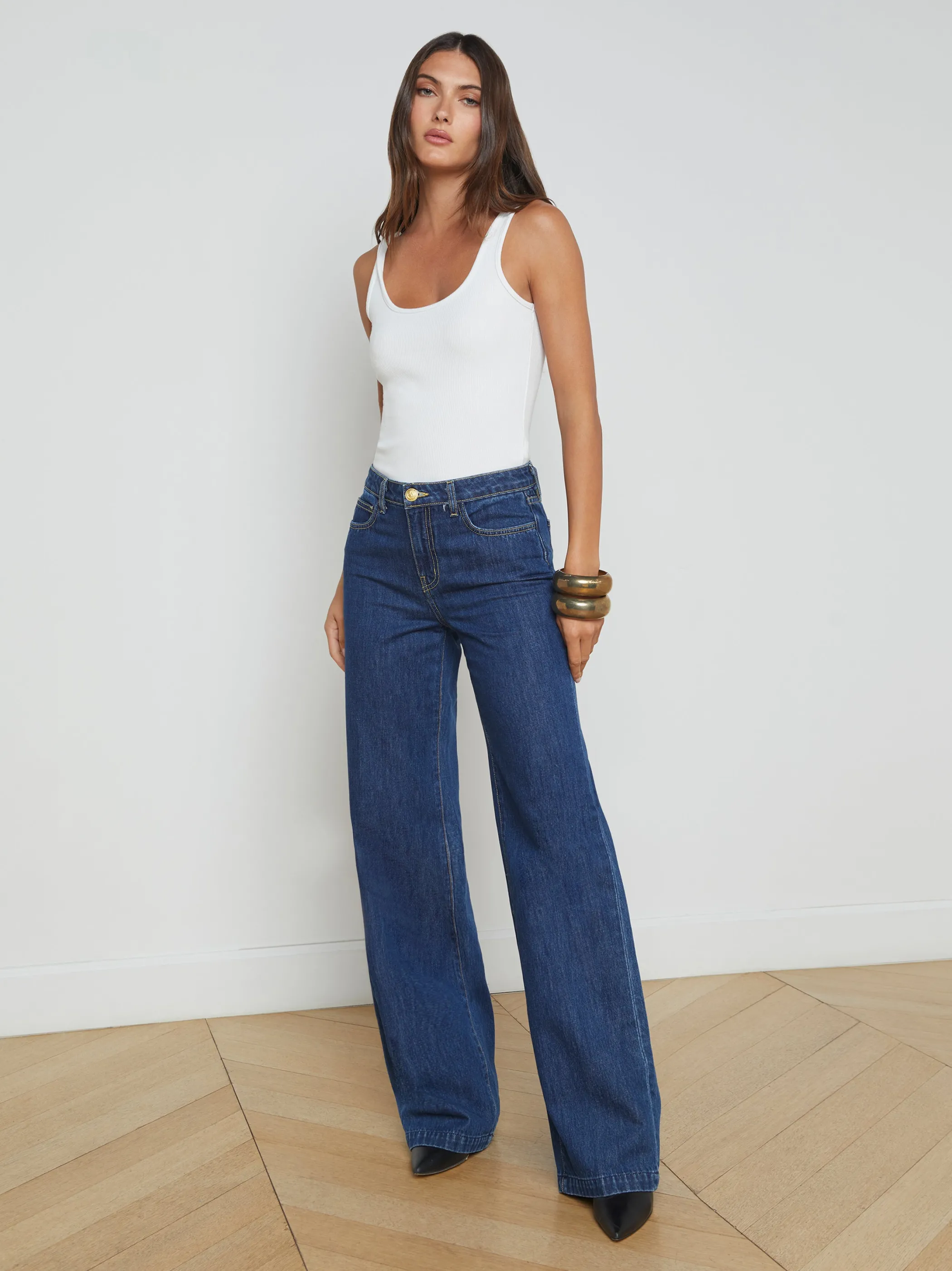 New Denim*L'AGENCE CLAYTON WIDE-LEG JEAN Conway