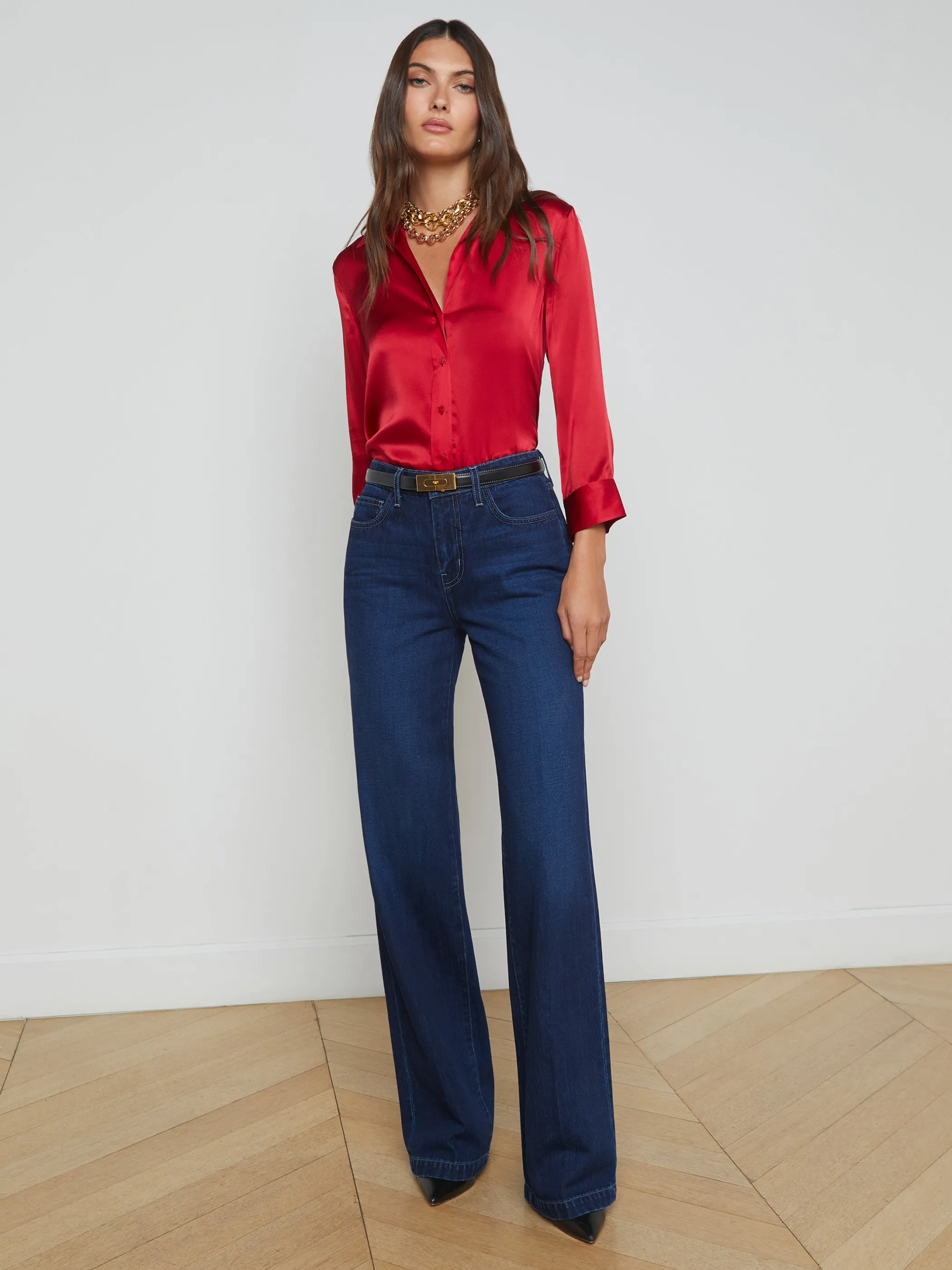 New Denim*L'AGENCE CLAYTON WIDE-LEG JEAN Harlan