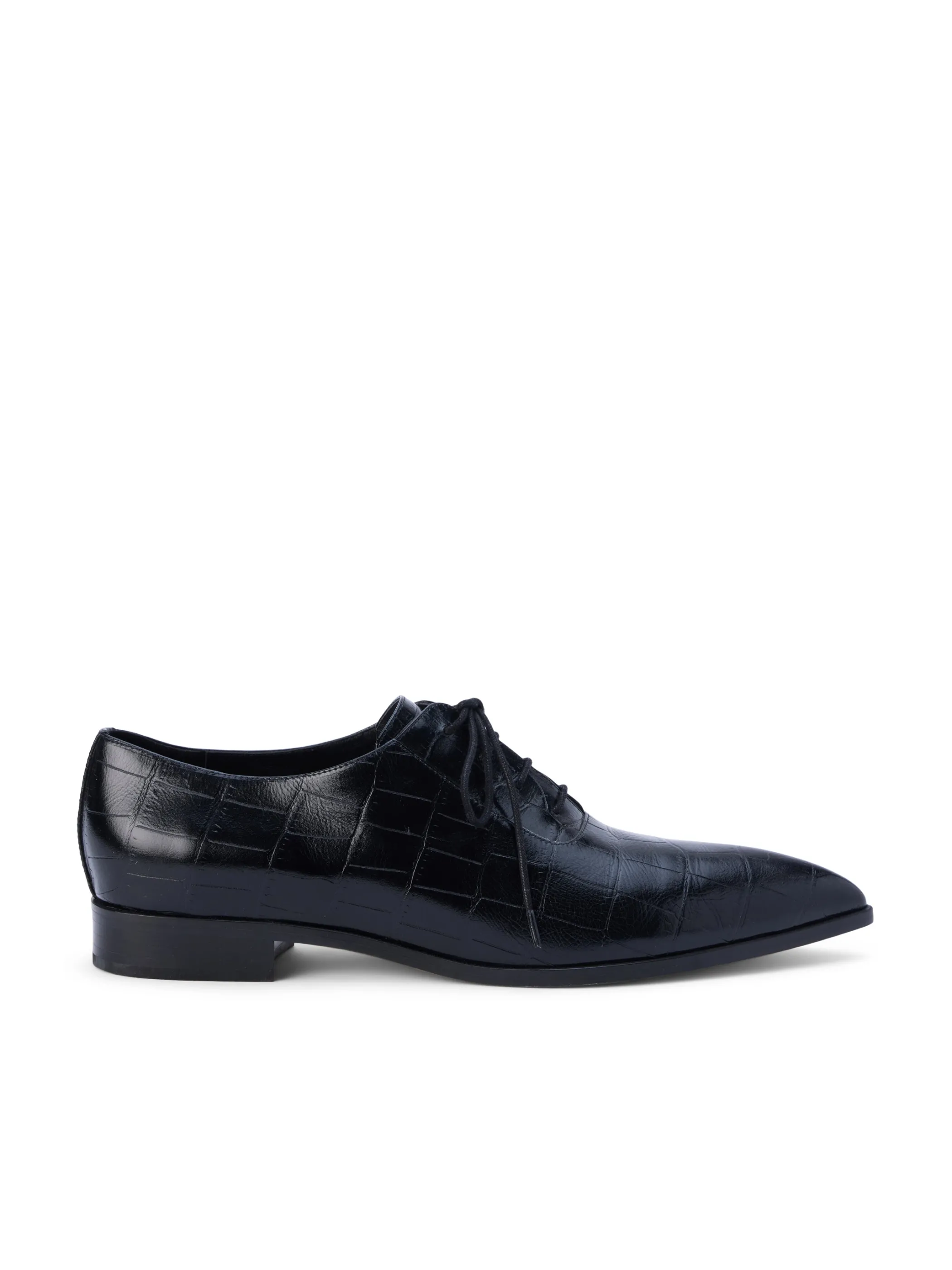 Flats & Loafers*L'AGENCE ELISA OXFORD BlackCrocoEmbossed