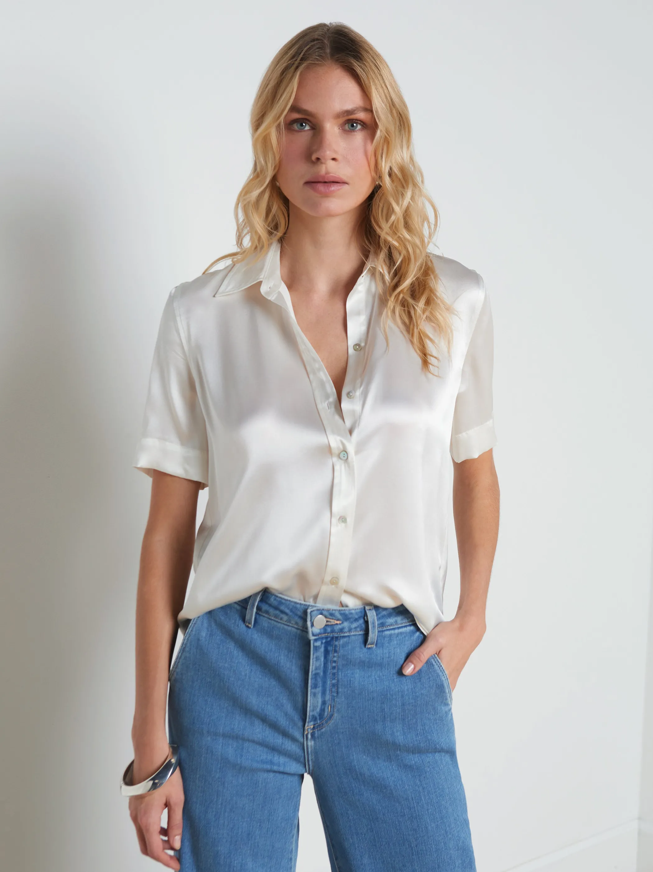 Blouses & Tops*L'AGENCE ELLAH SILK BLOUSE Ivory