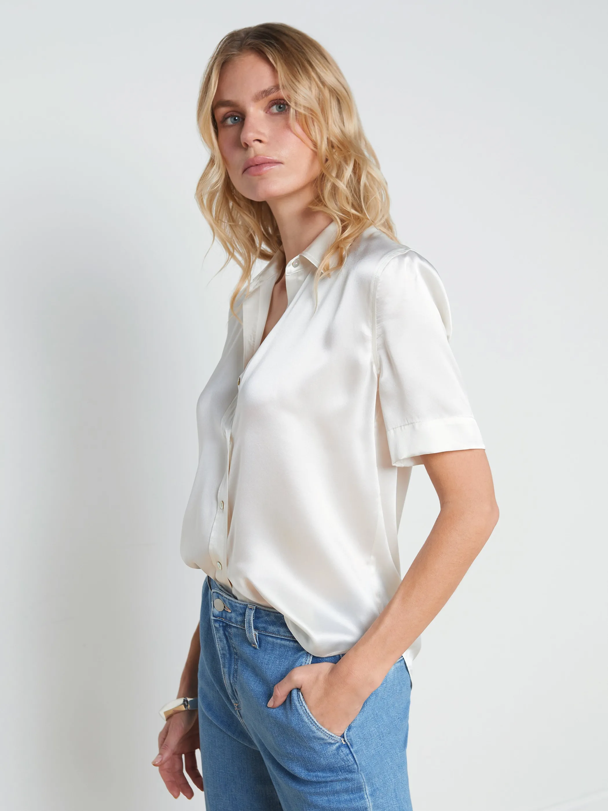 Blouses & Tops*L'AGENCE ELLAH SILK BLOUSE Ivory