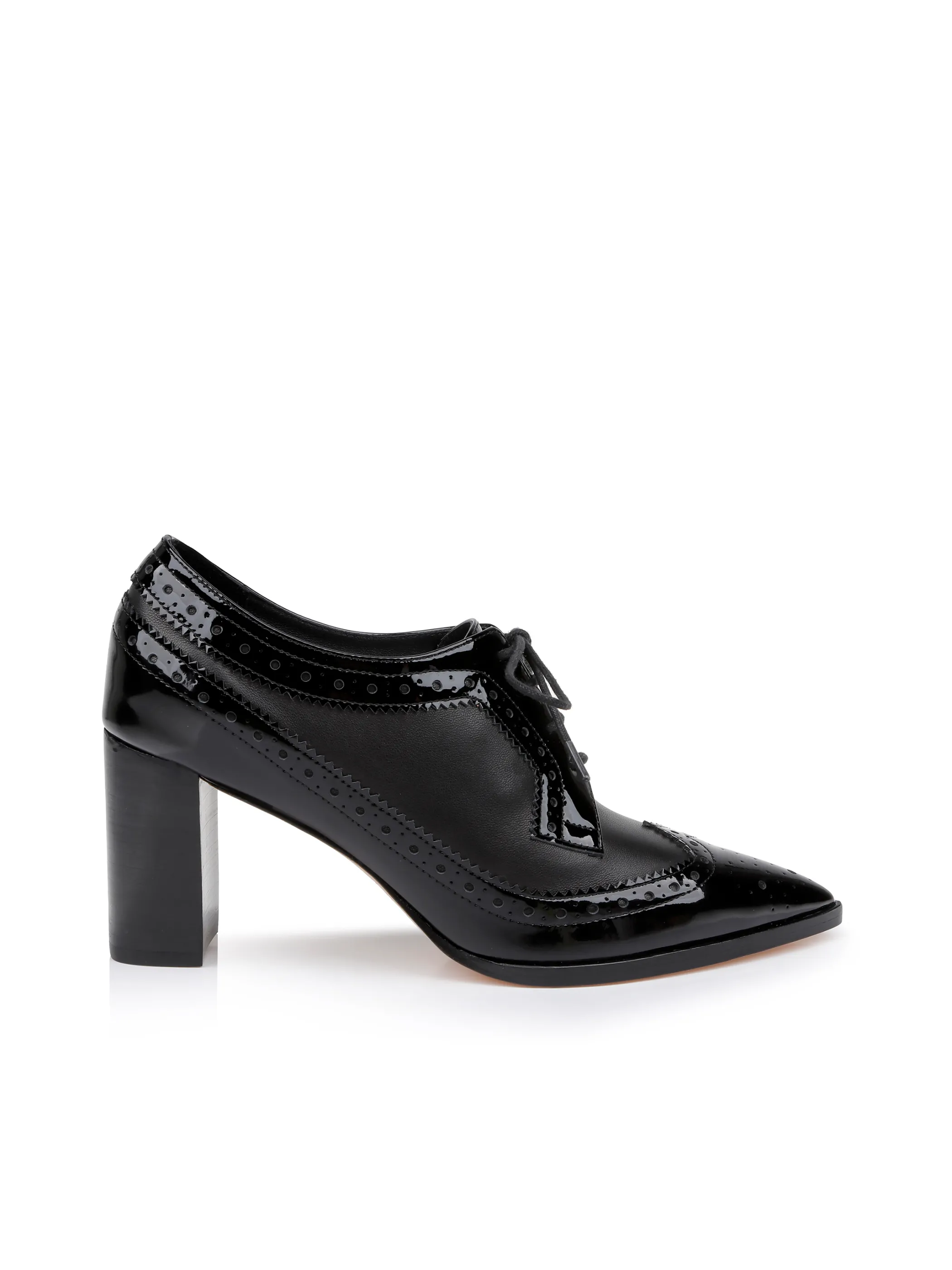 Heels*L'AGENCE ELODIE LEATHER OXFORD PUMP BlackPatent