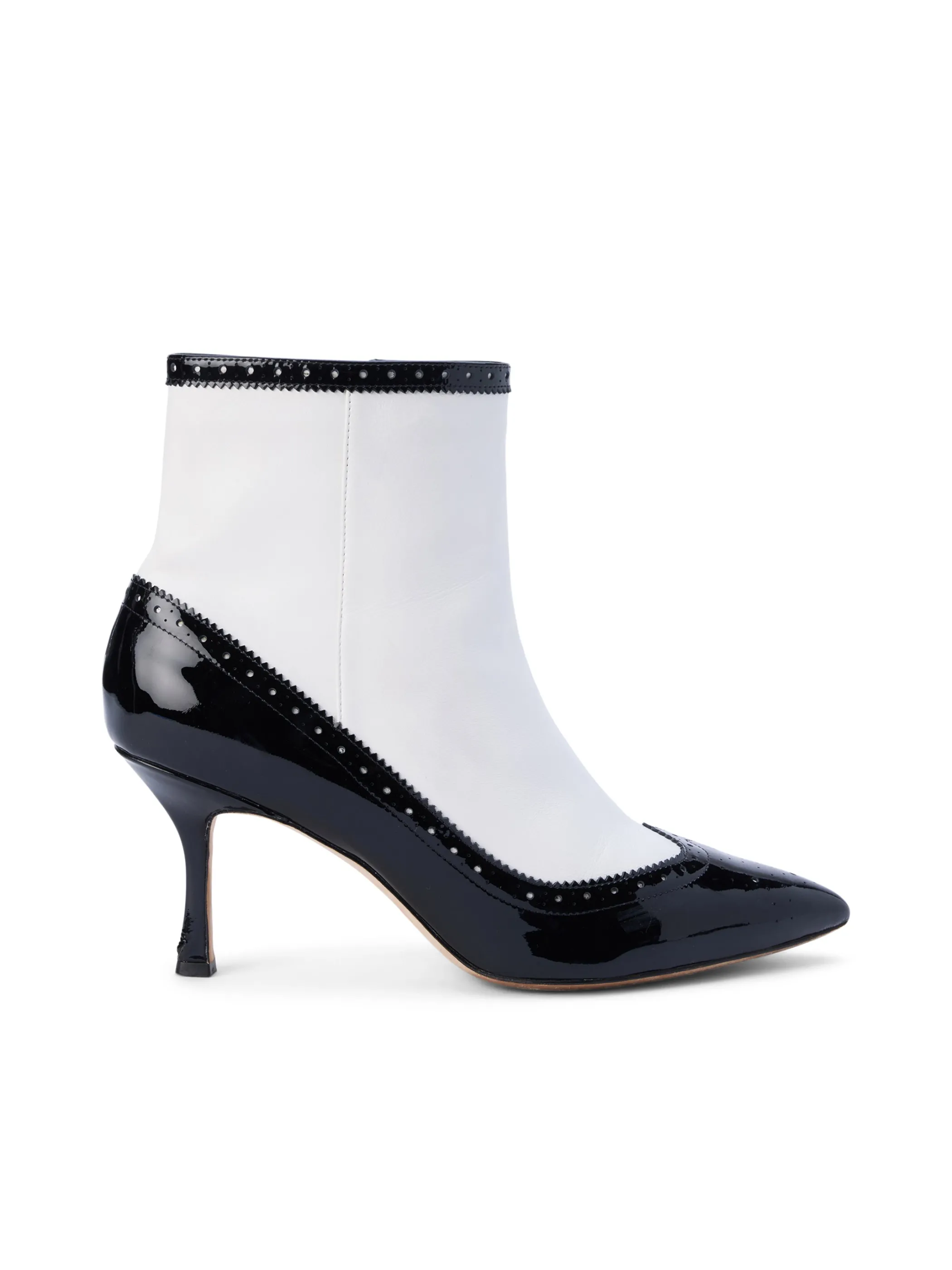 Boots & Booties*L'AGENCE EMBER PATENT LEATHER BOOTIE Black/WhitePatent