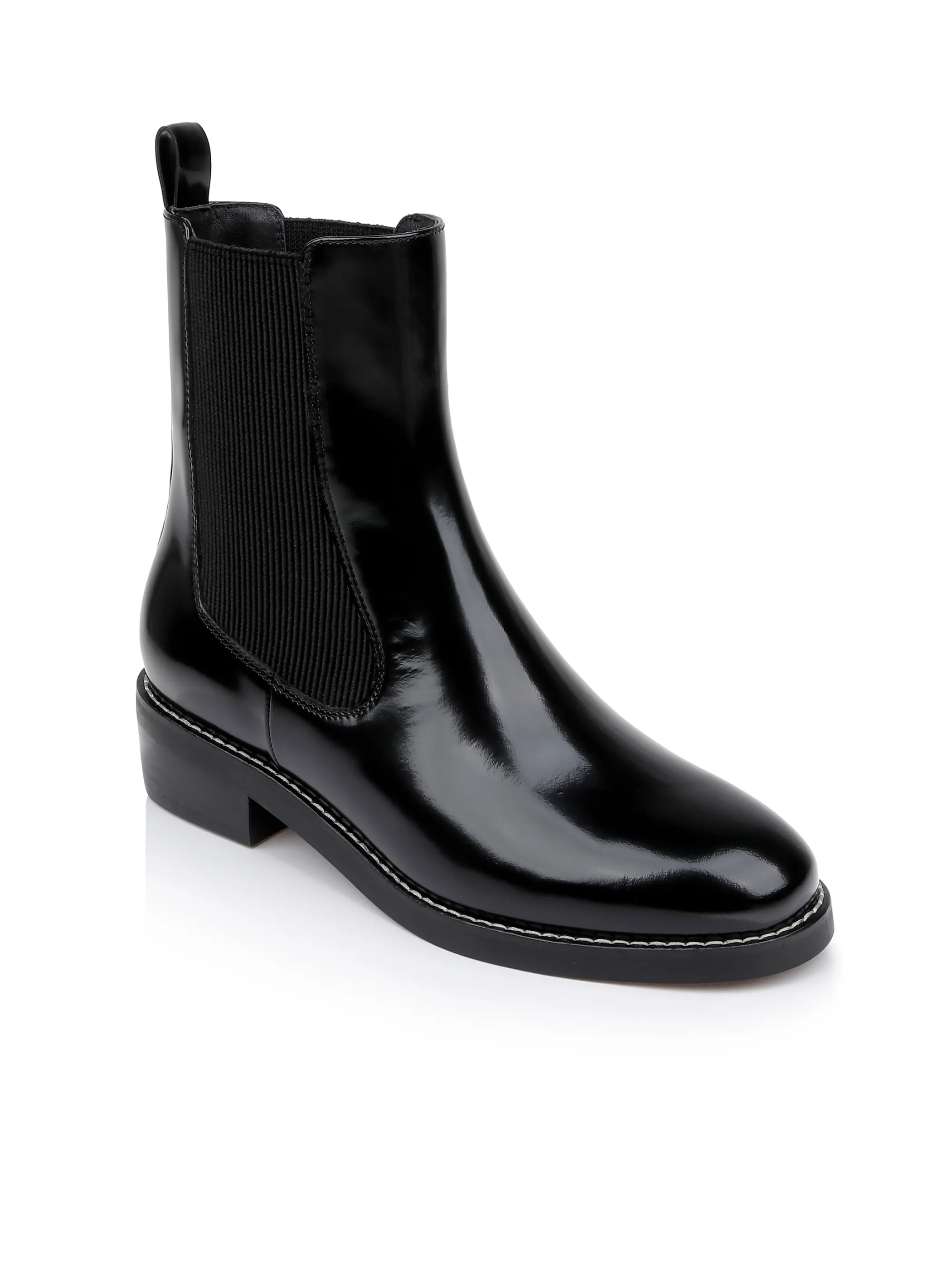 Boots & Booties*L'AGENCE EMMA LEATHER CHELSEA BOOT BlackLeather