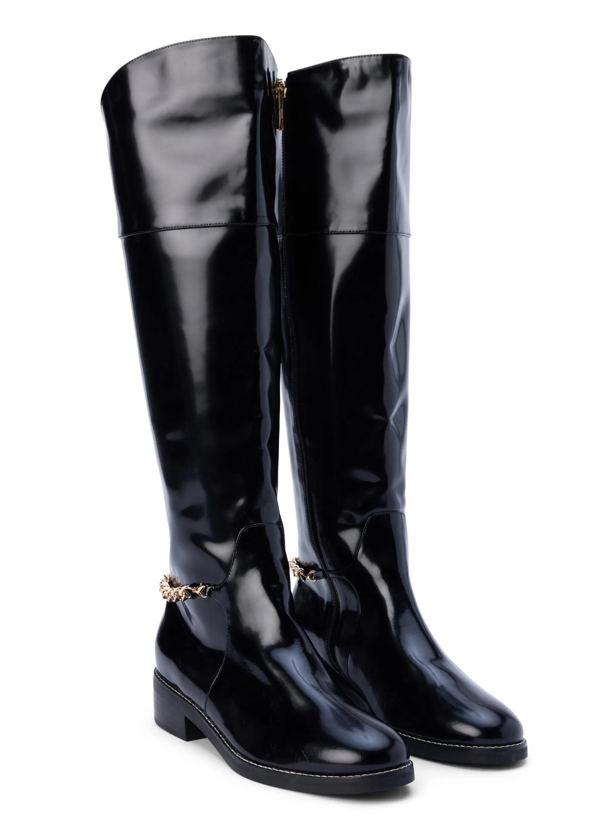 Boots & Booties*L'AGENCE EULALIE LEATHER RIDING BOOT BlackLeather