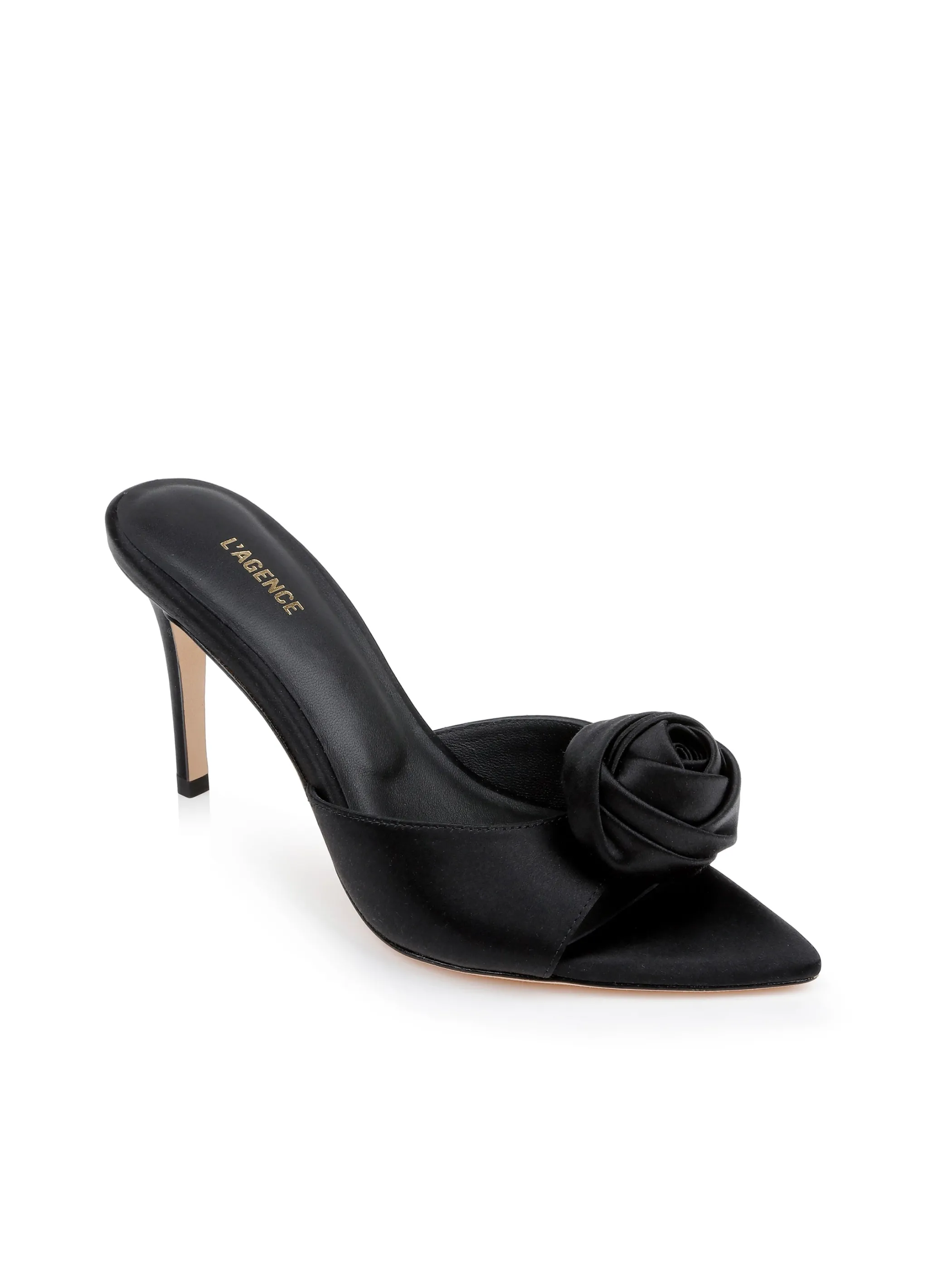 Heels*L'AGENCE FELICE SATIN SANDAL BlackSatin