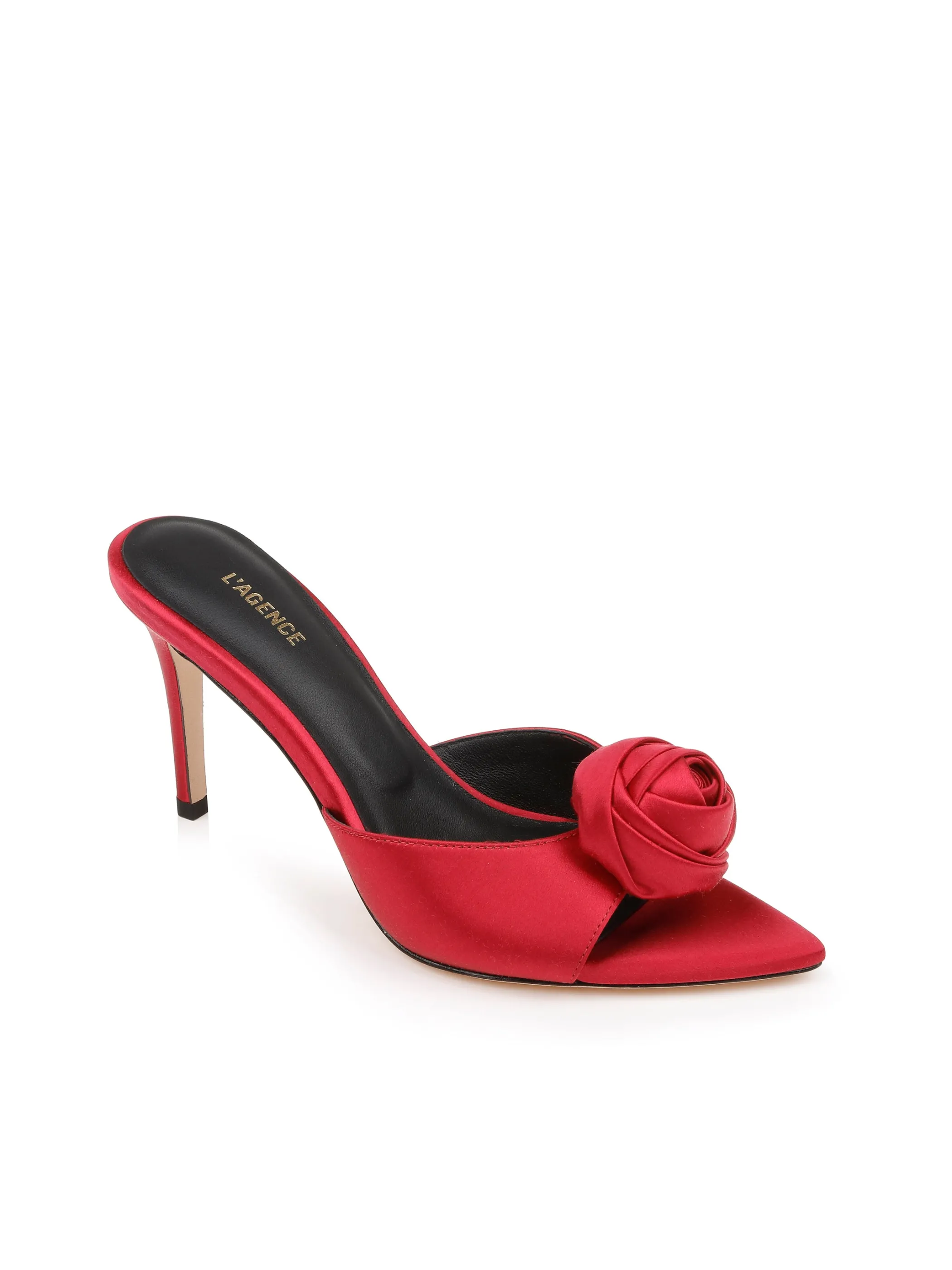 Heels*L'AGENCE FELICE SATIN SANDAL RedSatin