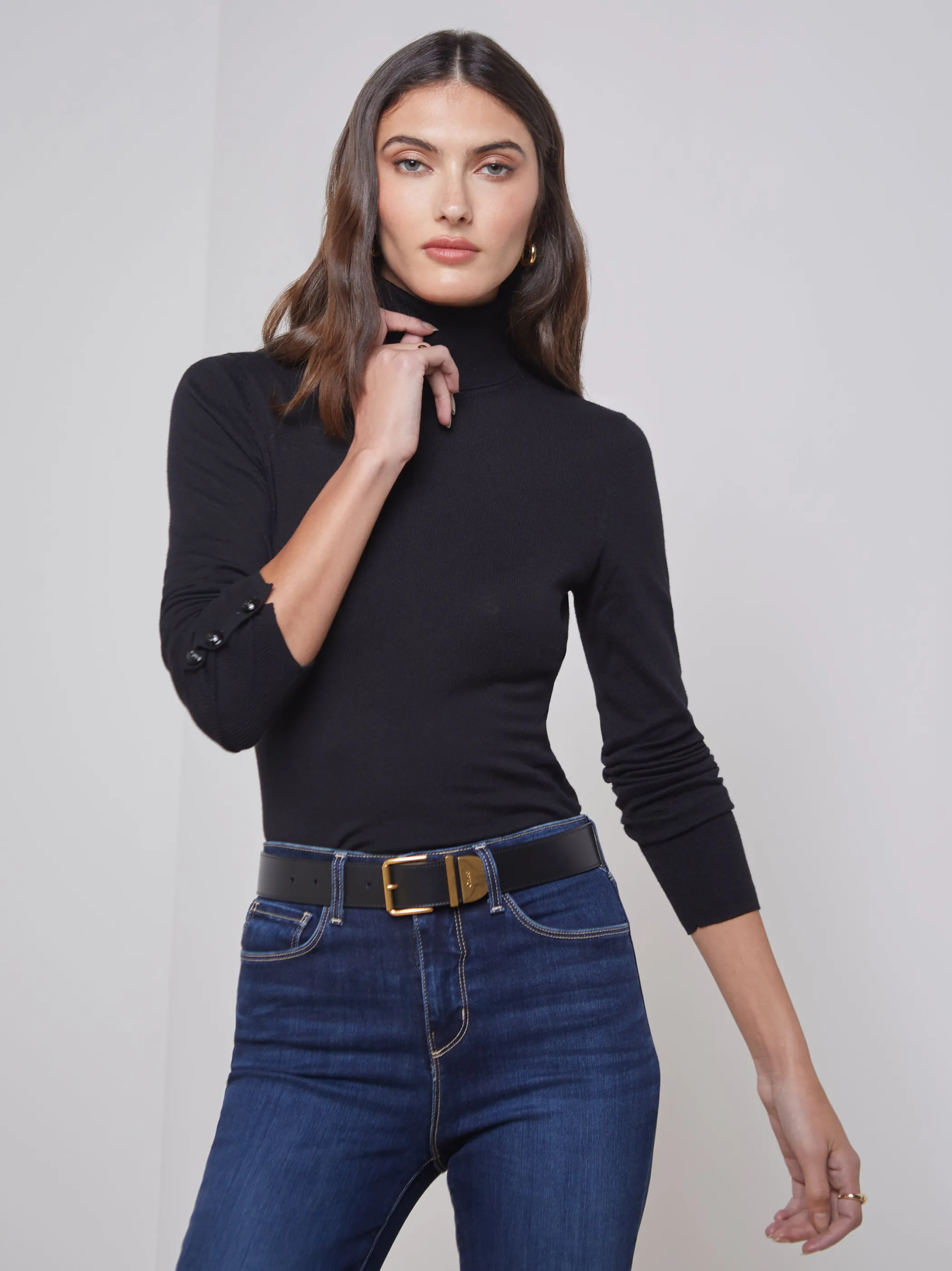 Blouses & Tops | Knitwear*L'AGENCE FLORA TURTLENECK Black/Black