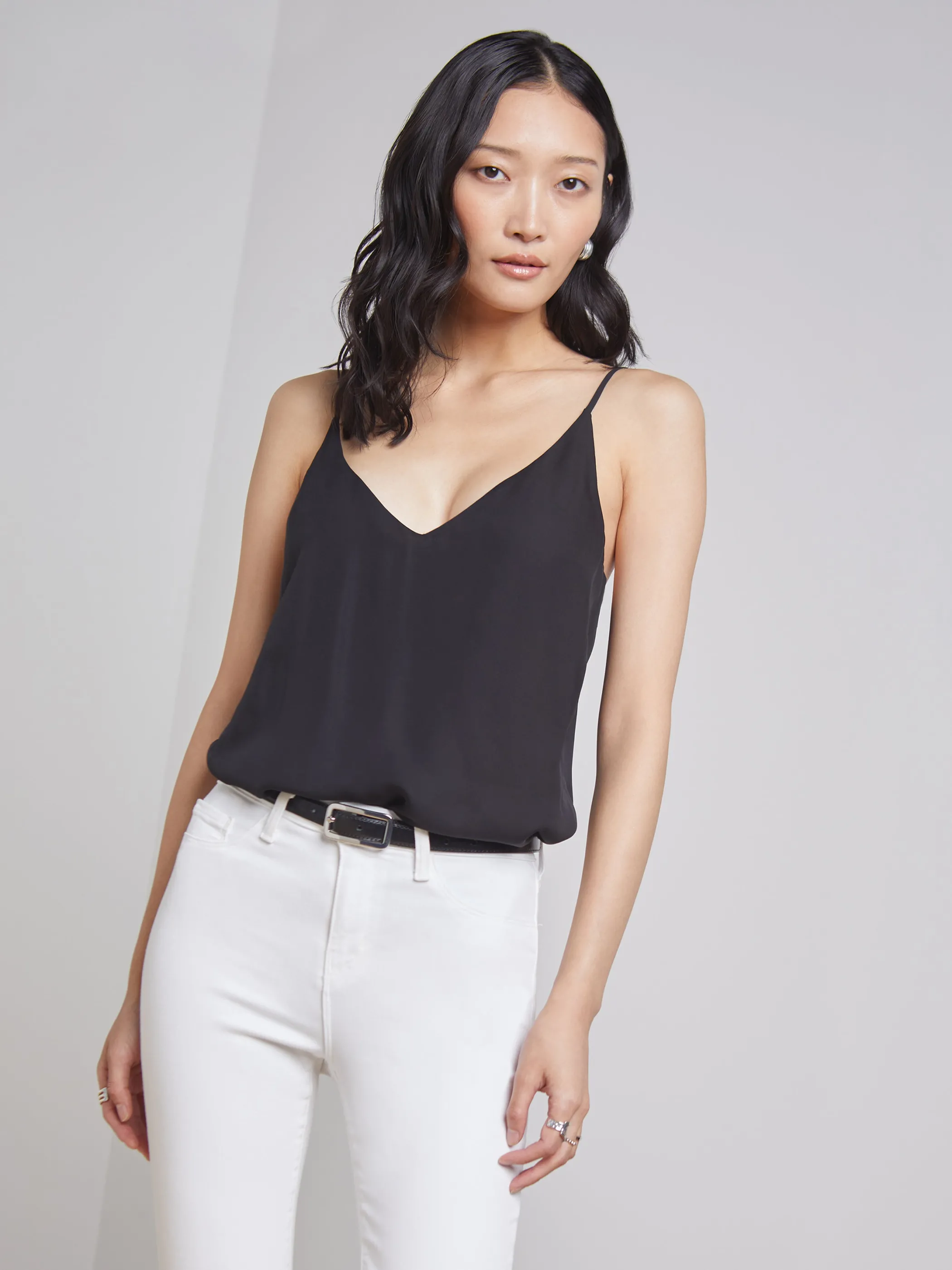 Camisoles & Tanks | Blouses & Tops*L'AGENCE GABRIELLA SILK CAMISOLE Black