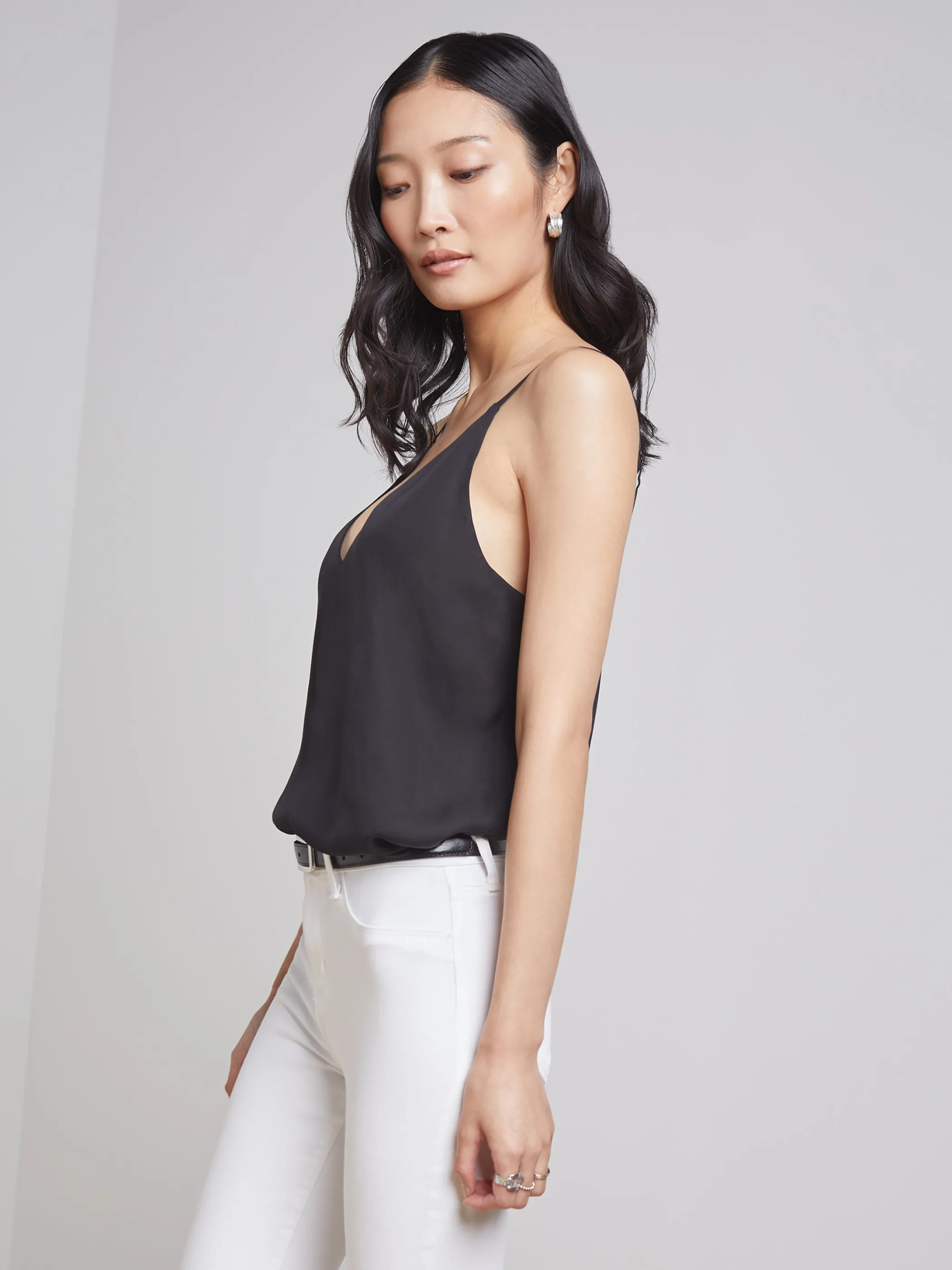 Camisoles & Tanks | Blouses & Tops*L'AGENCE GABRIELLA SILK CAMISOLE Black