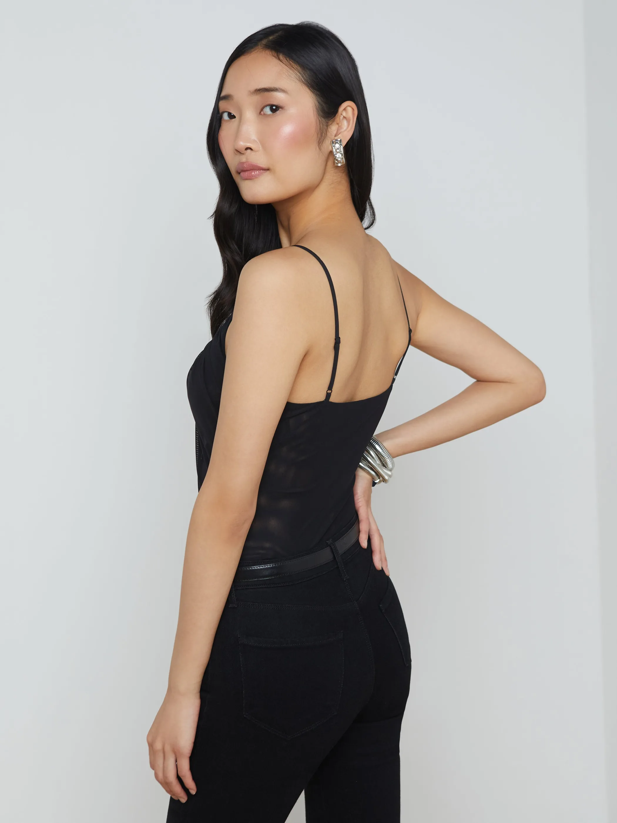 Camisoles & Tanks | Blouses & Tops*L'AGENCE GELINA BODYSUIT Black