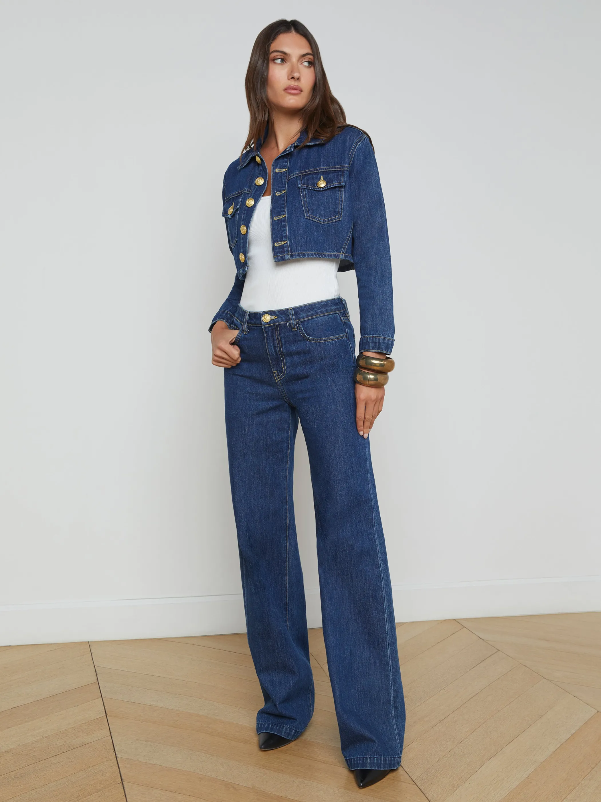 Denim Jackets | New Denim*L'AGENCE GENEVIE CROPPED DENIM JACKET Conway