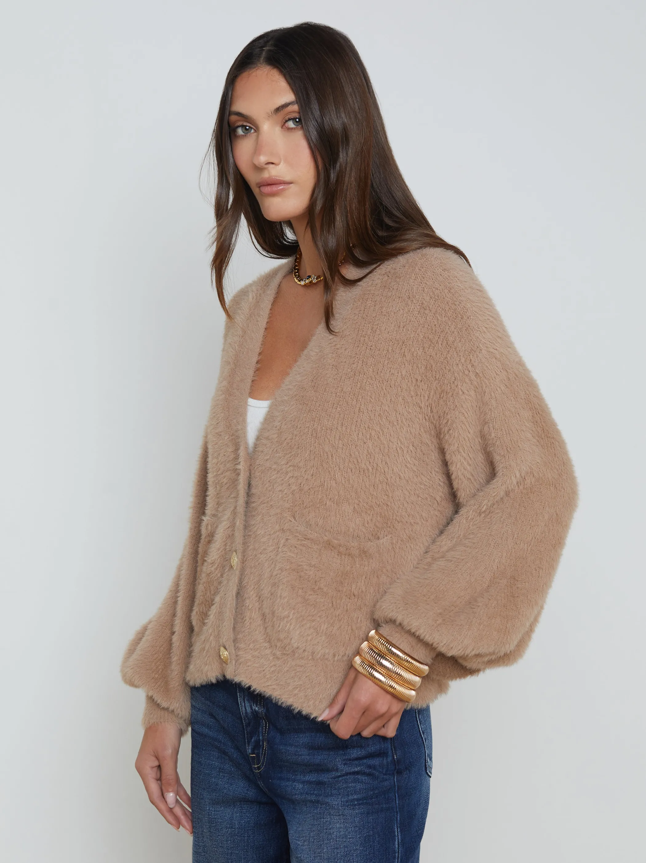 Knitwear*L'AGENCE HARRIET CARDIGAN Macaroon