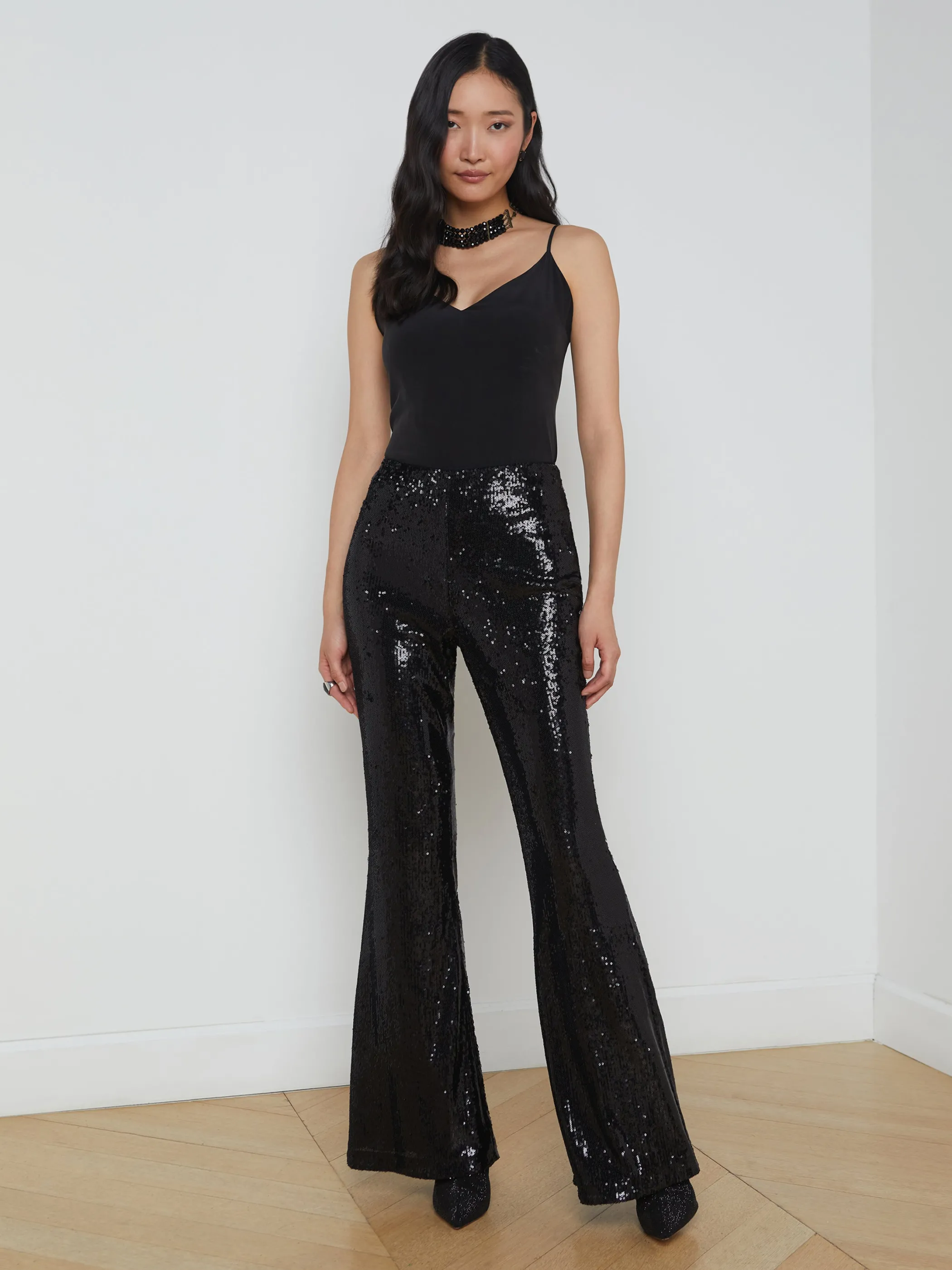 Matching Sets | Pants*L'AGENCE HONOR SEQUIN PANT Black