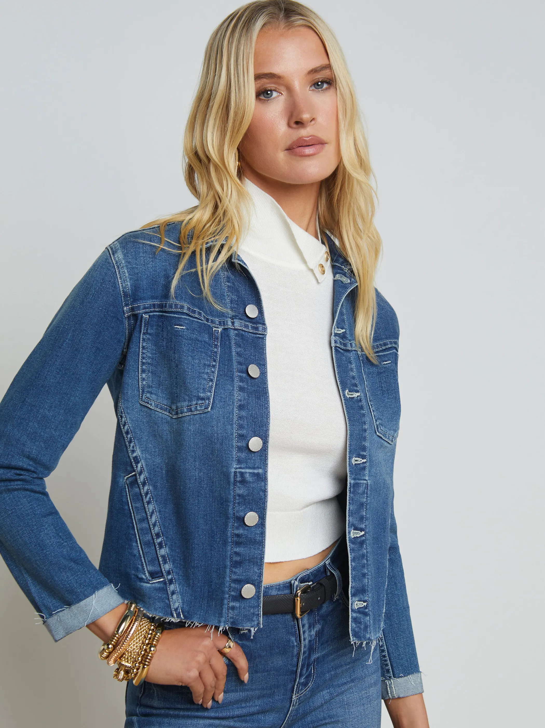 Denim Jackets | Aged Denim*L'AGENCE JANELLE DENIM JACKET Stanton