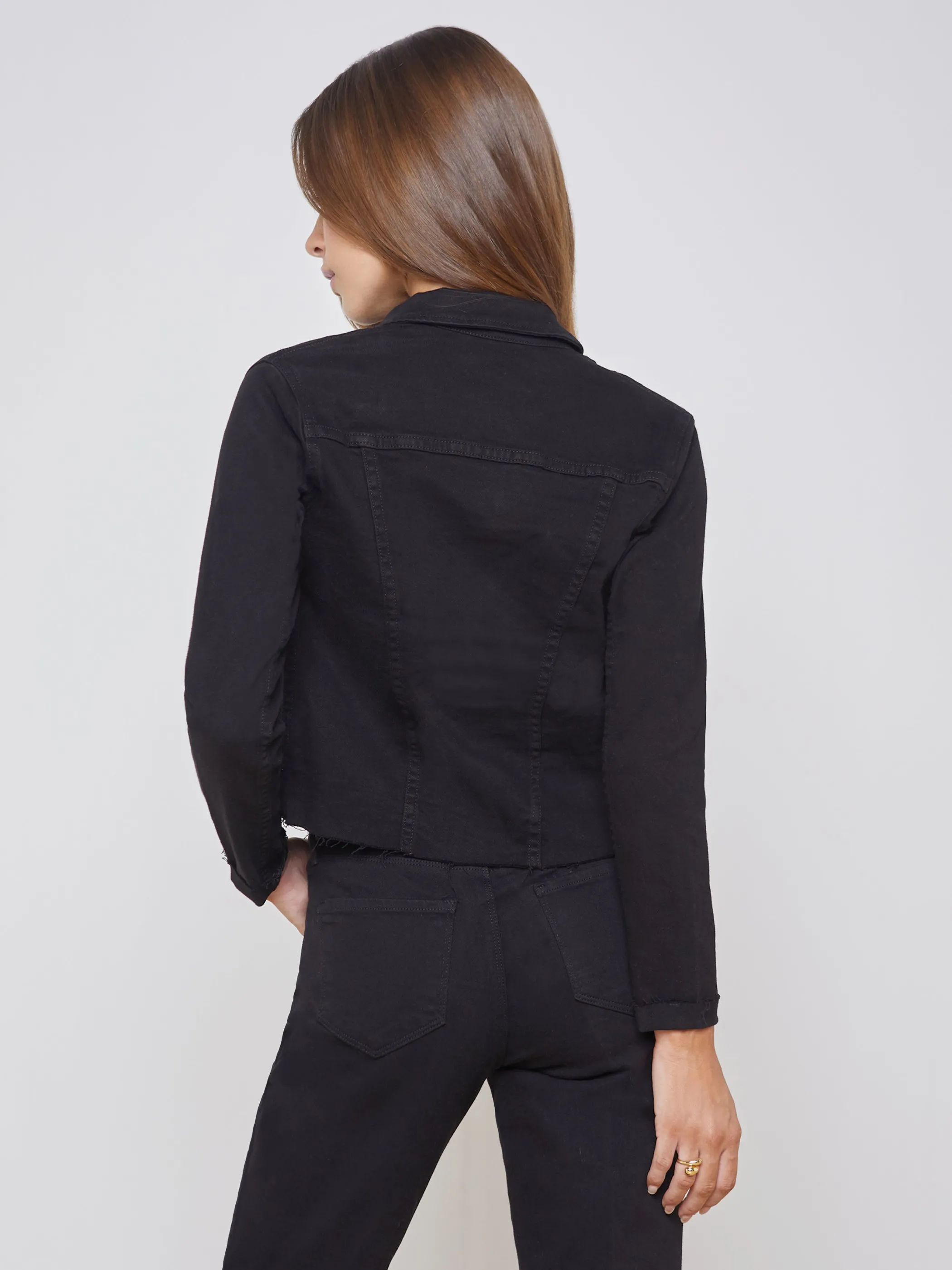 Denim Jackets | Blazers & Jackets*L'AGENCE JANELLE DENIM JACKET SaturatedBlack