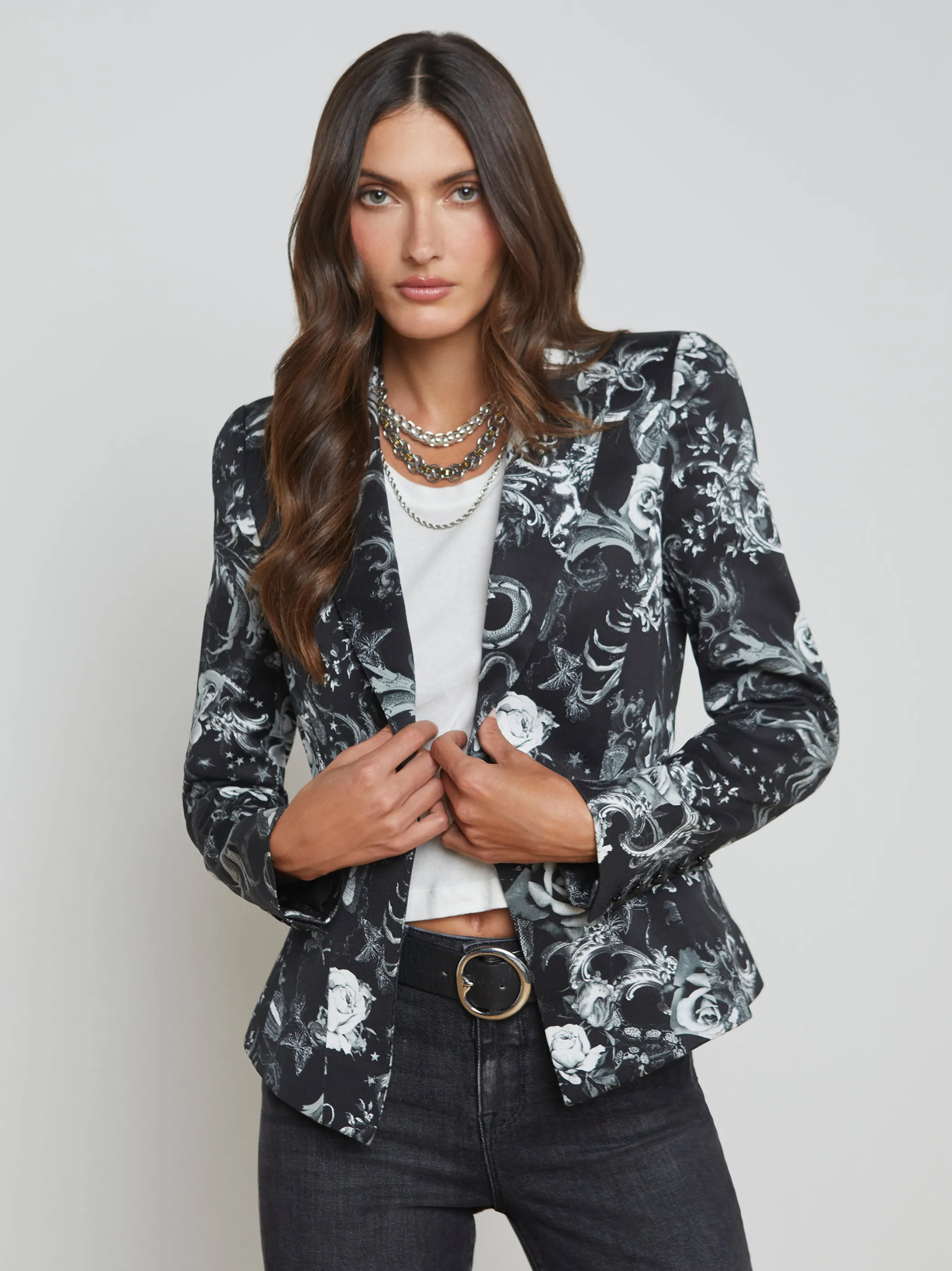 Matching Sets | Blazers & Jackets*L'AGENCE KAISLEY BLAZER BlackMultiZodiac