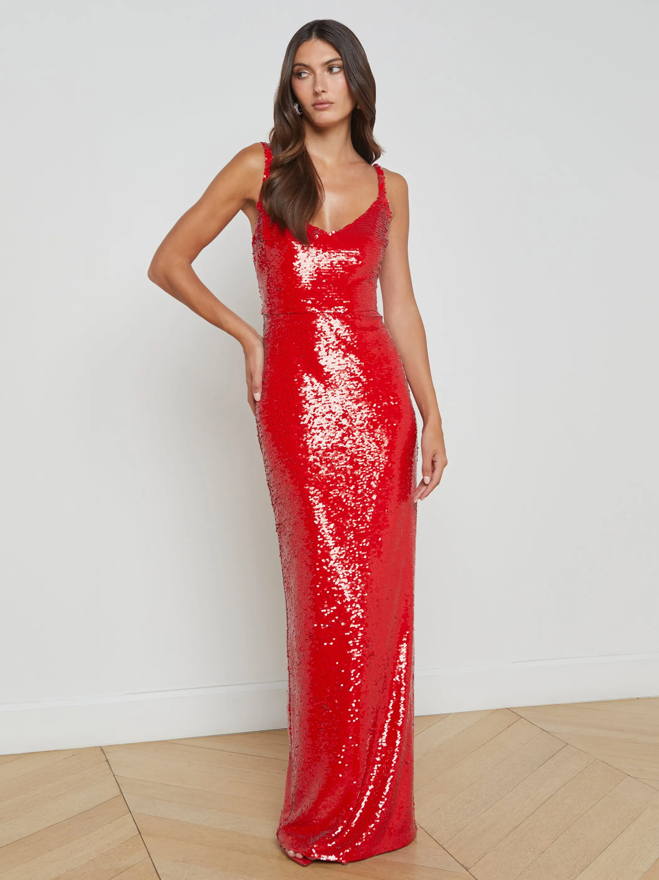 Matching Sets | Dresses & Jumpsuits*L'AGENCE KARMA SEQUIN MAXI DRESS RedSequin