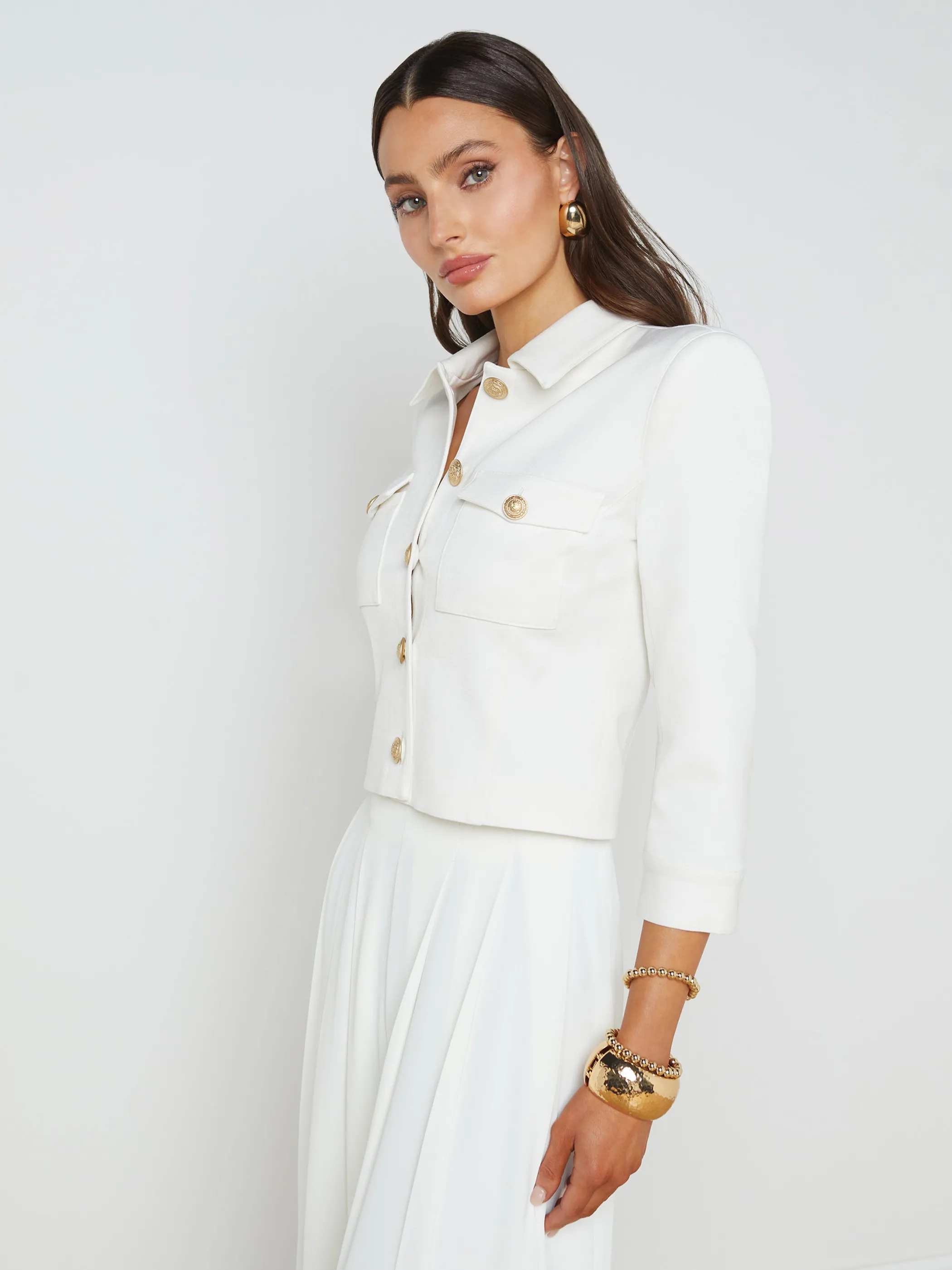 Blazers & Jackets*L'AGENCE KUMI CROPPED JACKET White