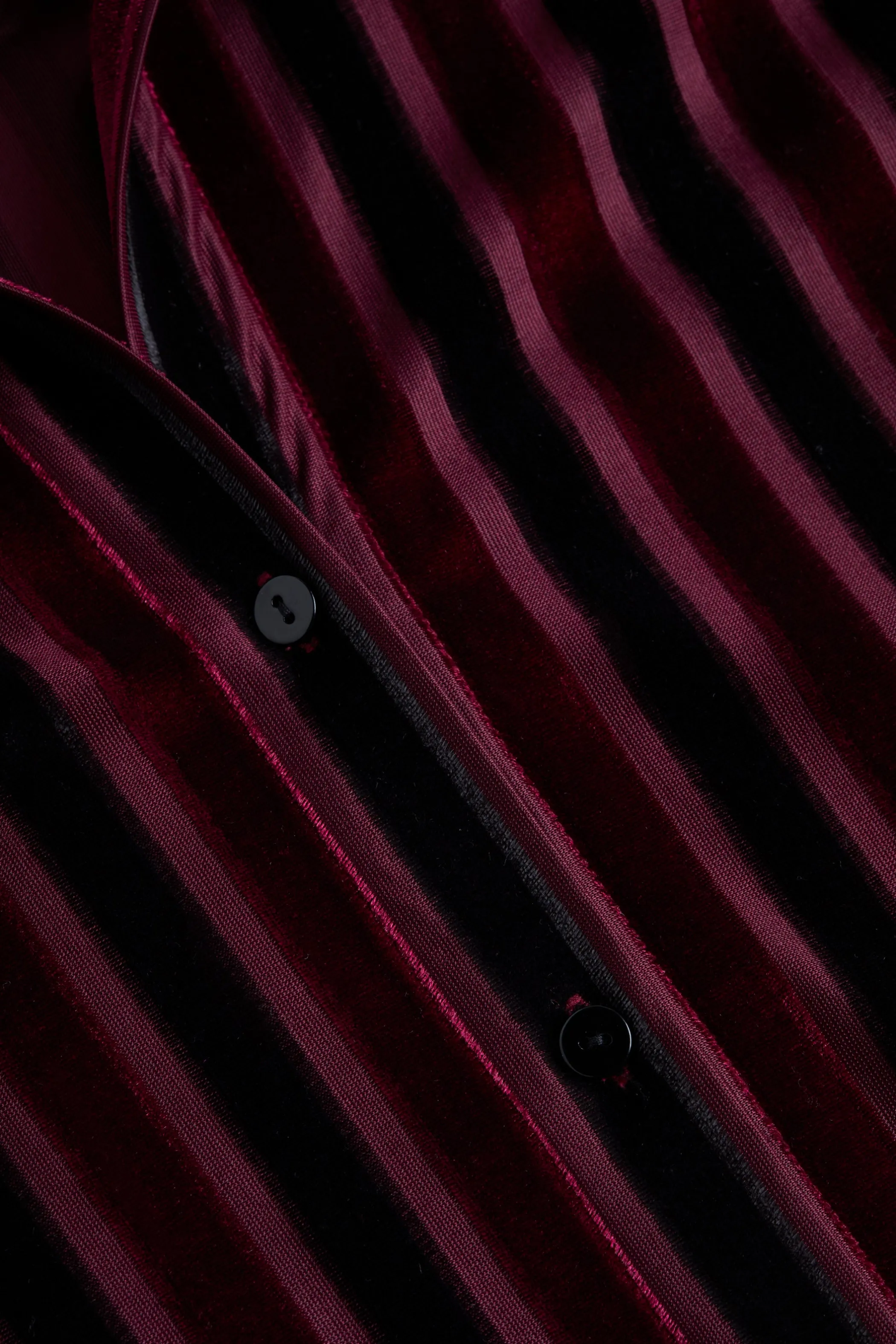 Matching Sets | Blouses & Tops*L'AGENCE LAURENT STRIPED VELVET BLOUSE DeepBurgundy/BlackStripe