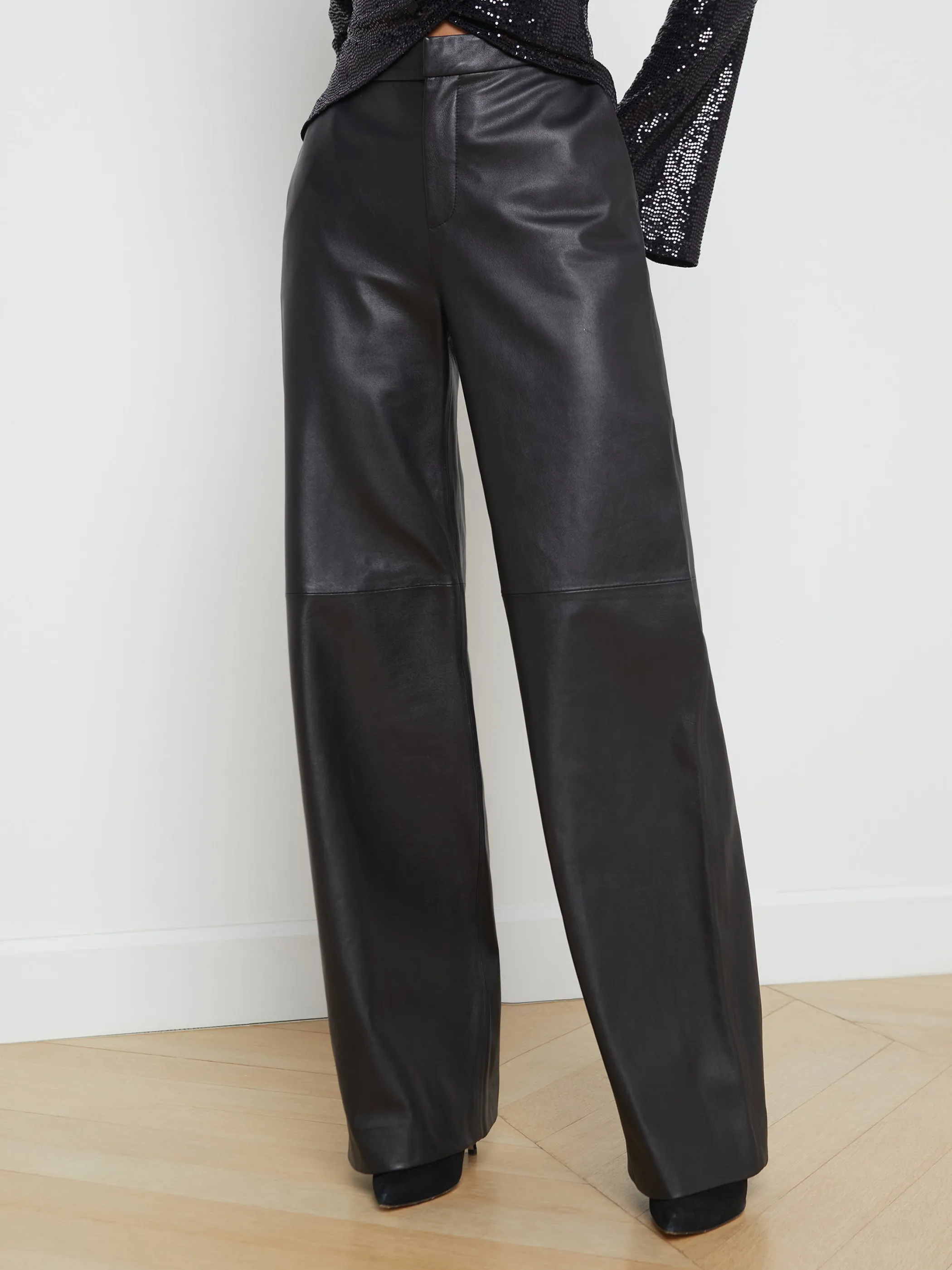 Pants*L'AGENCE LIVVY LEATHER TROUSER Black