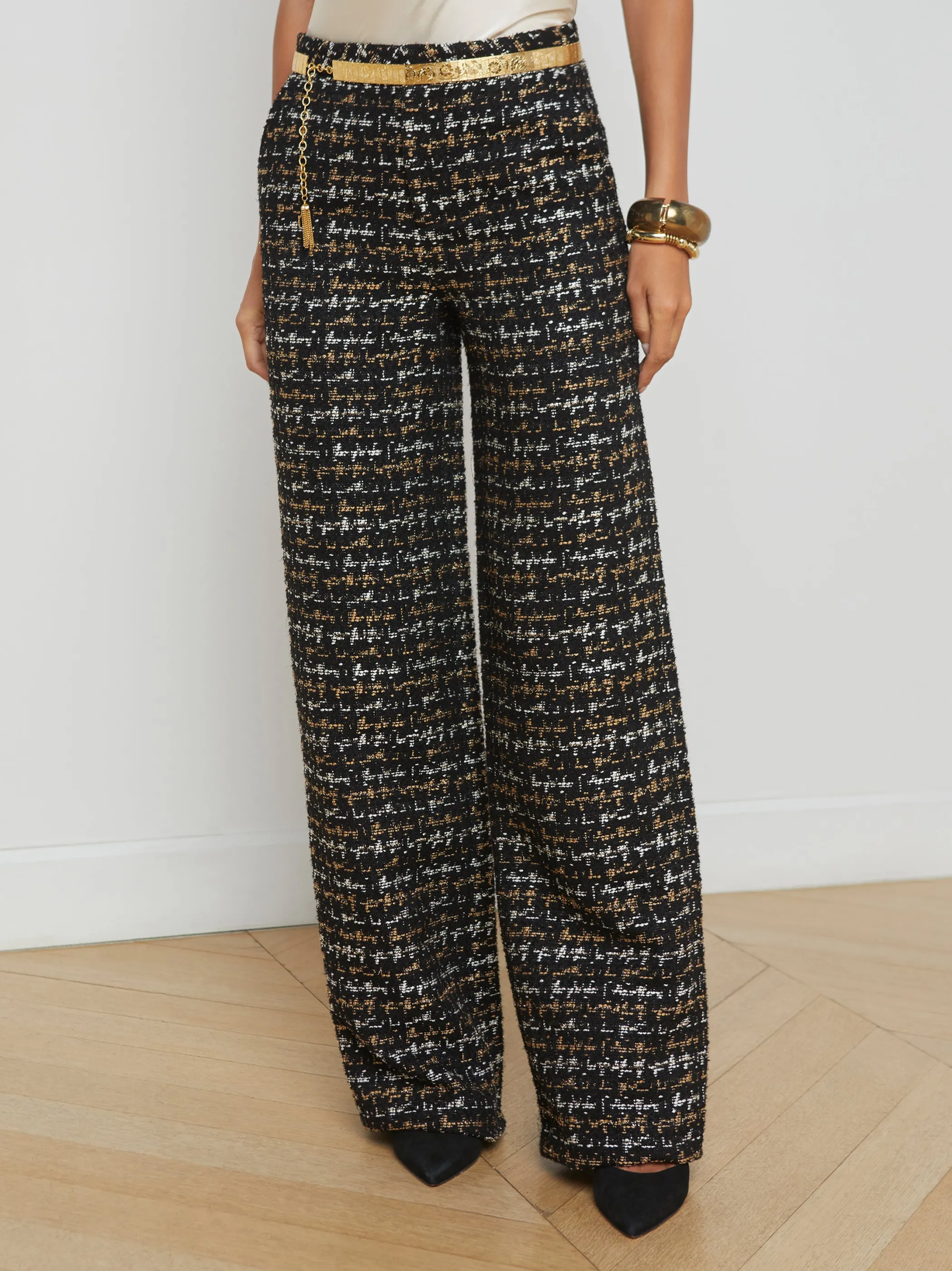 Pants | Matching Sets*L'AGENCE LIVVY TWEED TROUSER Black/TanTweed