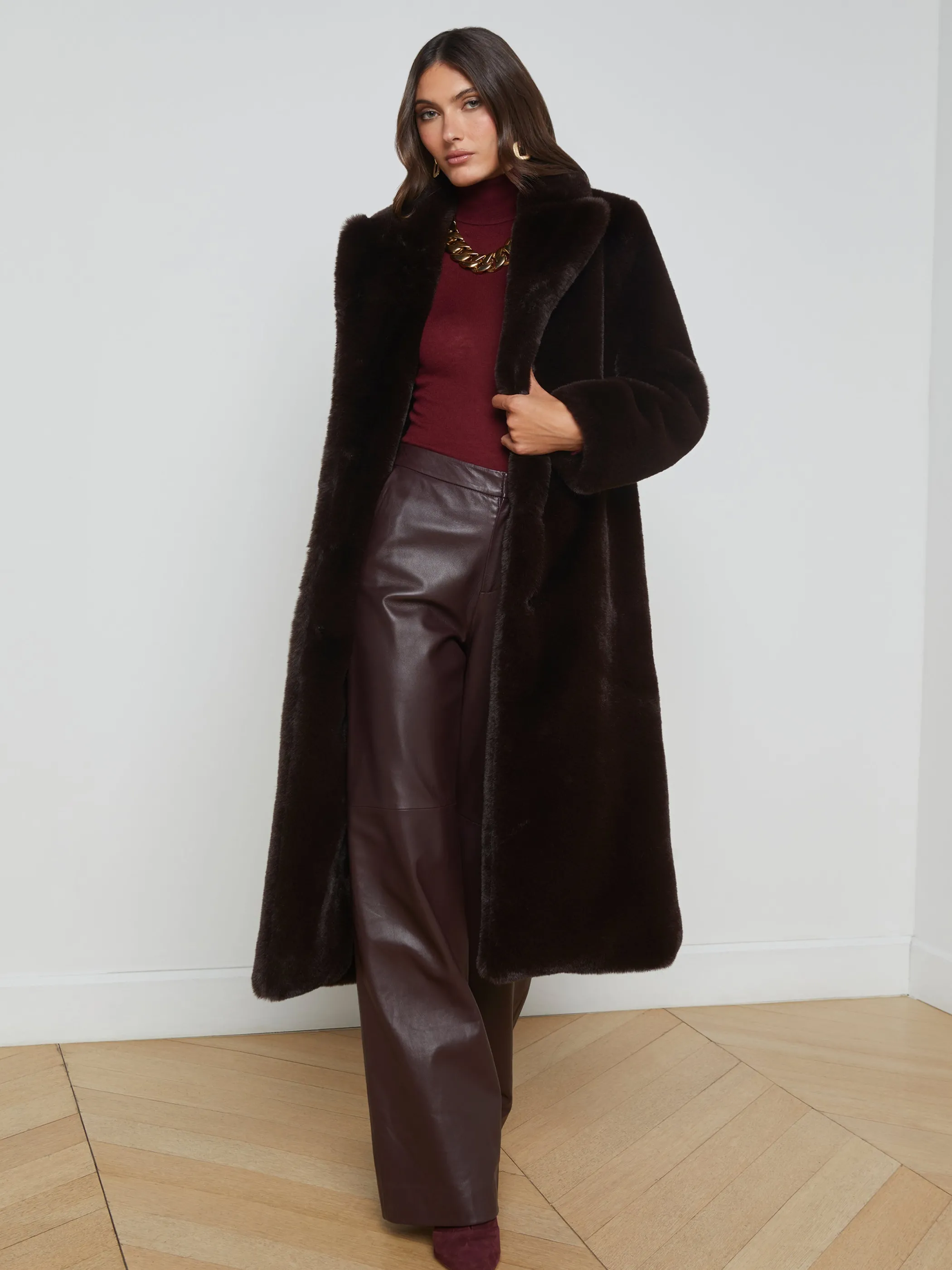 Outerwear | Blazers & Jackets*L'AGENCE LIZBETH FAUX FUR JACKET Ganache