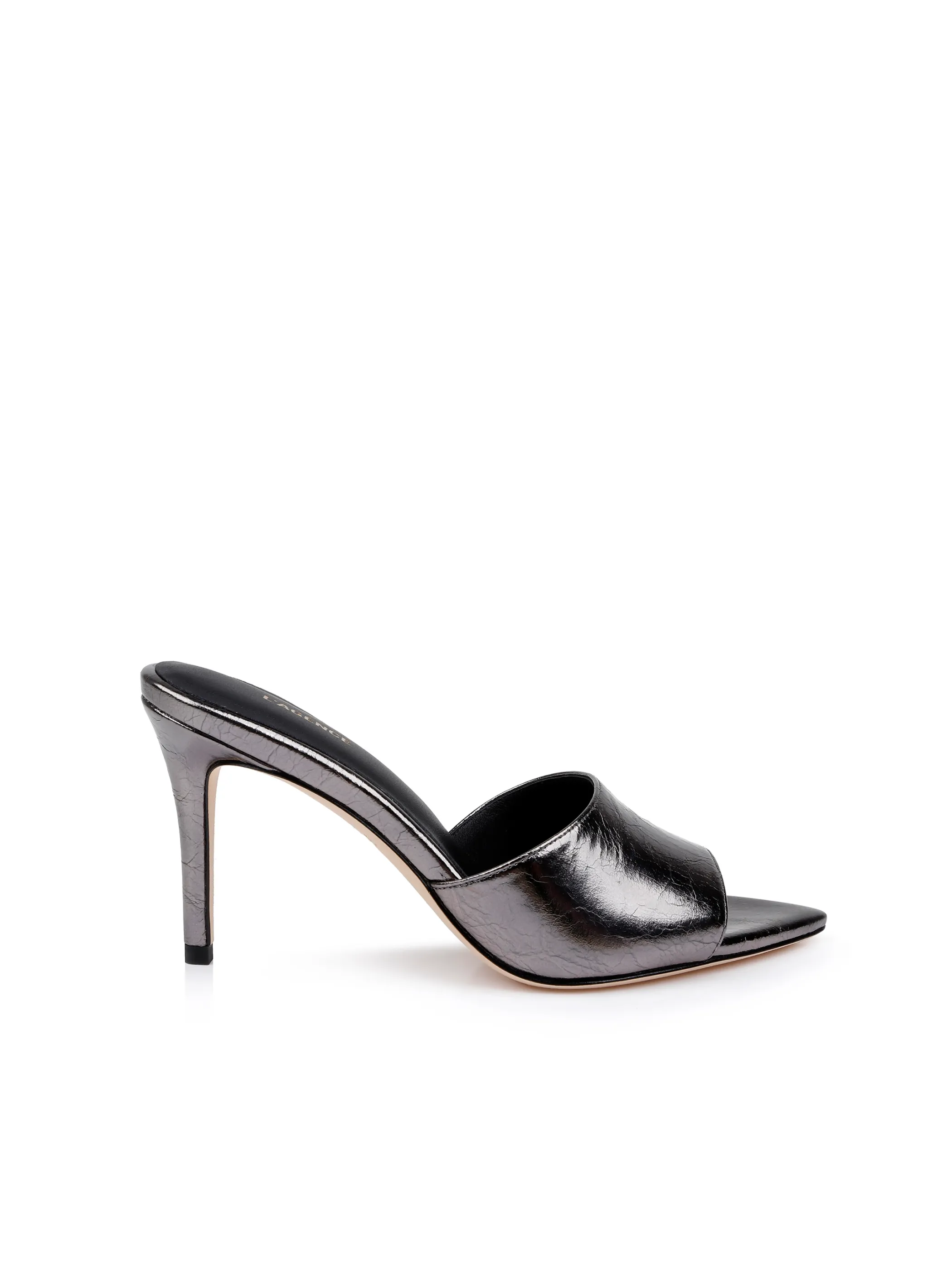 Heels*L'AGENCE LOLITA LEATHER MULE GunmetalLeather