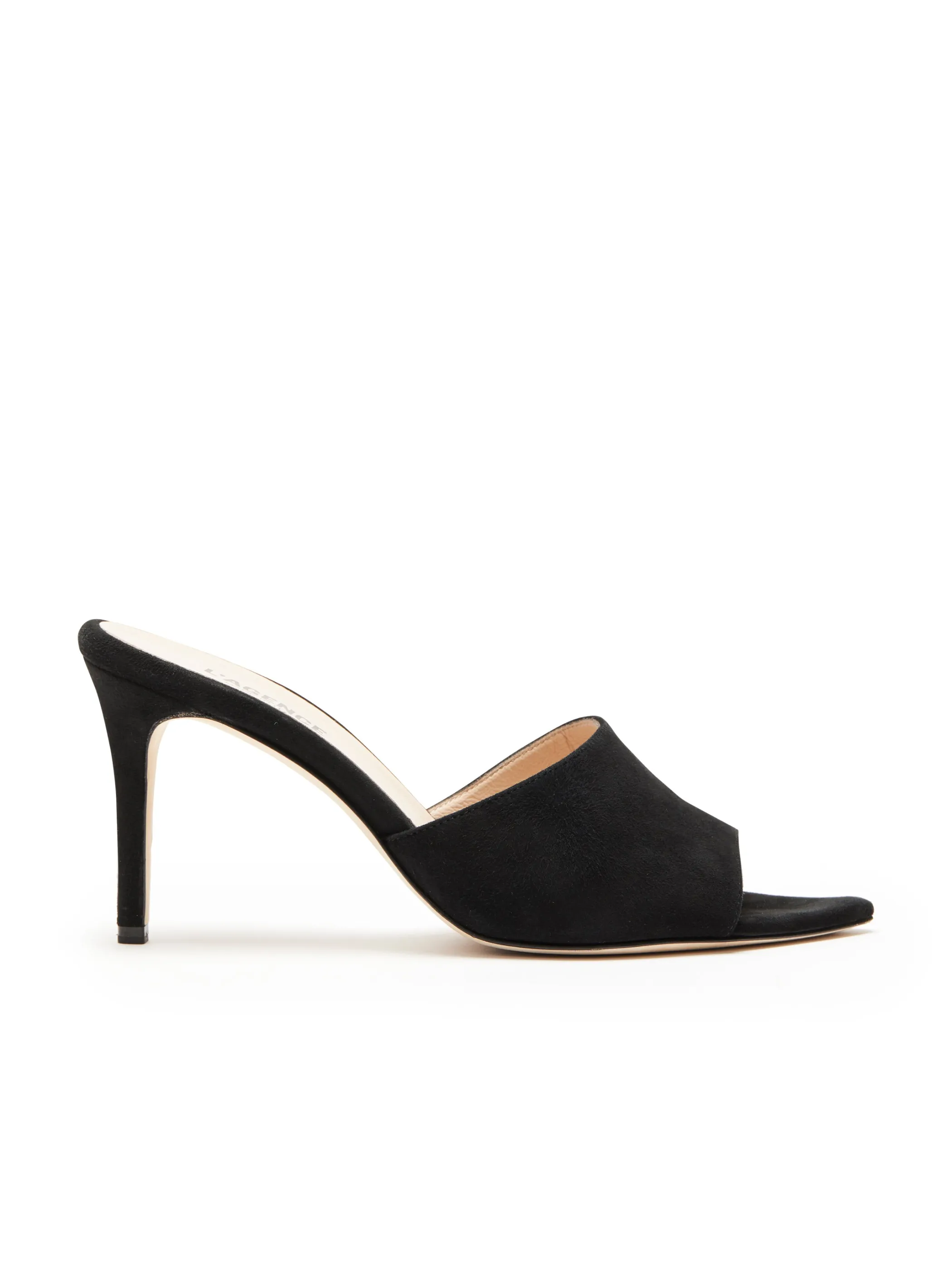 Heels*L'AGENCE LOLITA SUEDE OPEN-TOE MULE BlackSuede