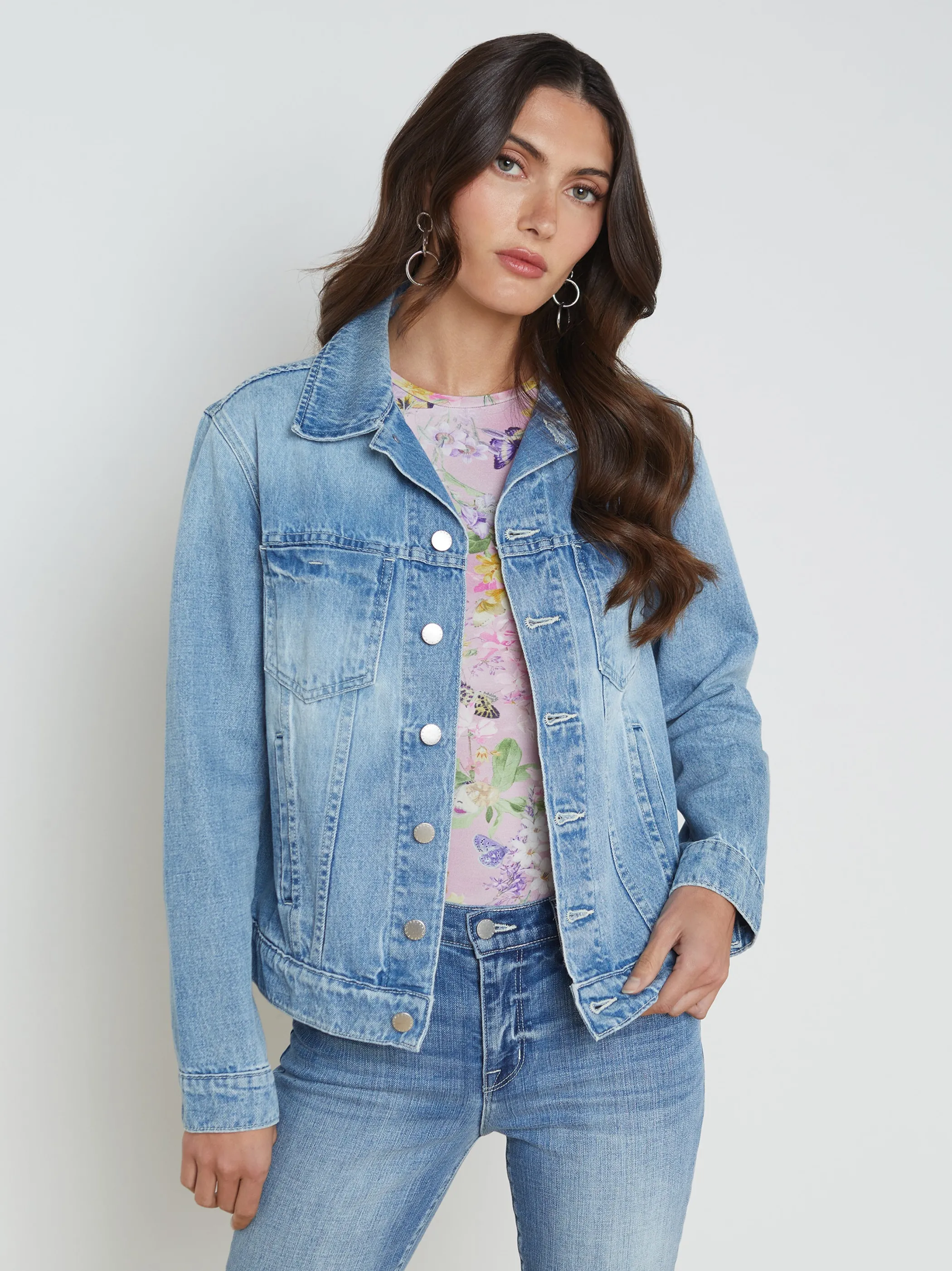 Denim Jackets*L'AGENCE MACK OVERSIZED DENIM JACKET - JEAN BAR ONLY Palisade