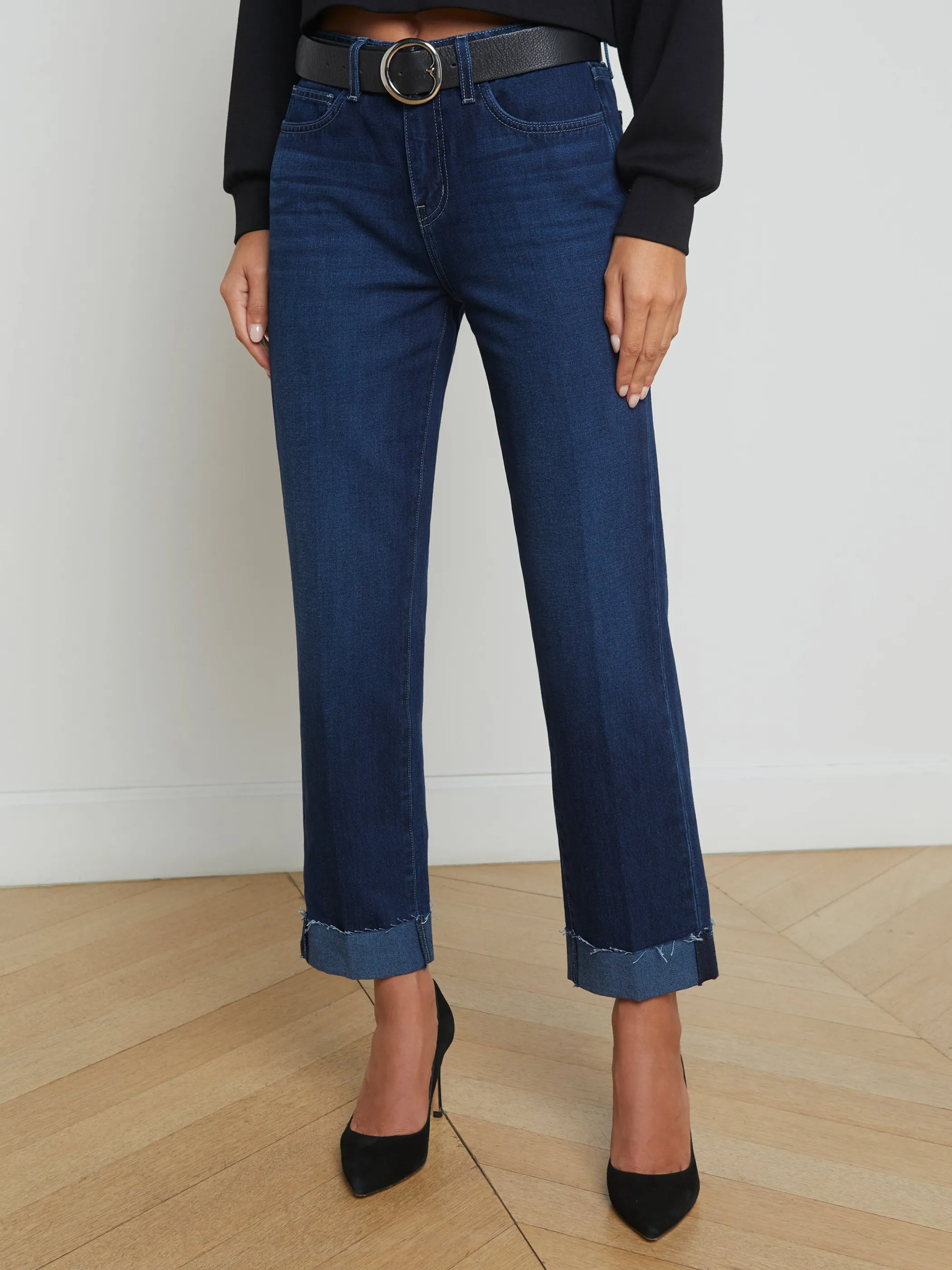 New Denim*L'AGENCE MARIBEL CUFFED STRAIGHT-LEG JEAN Harlan