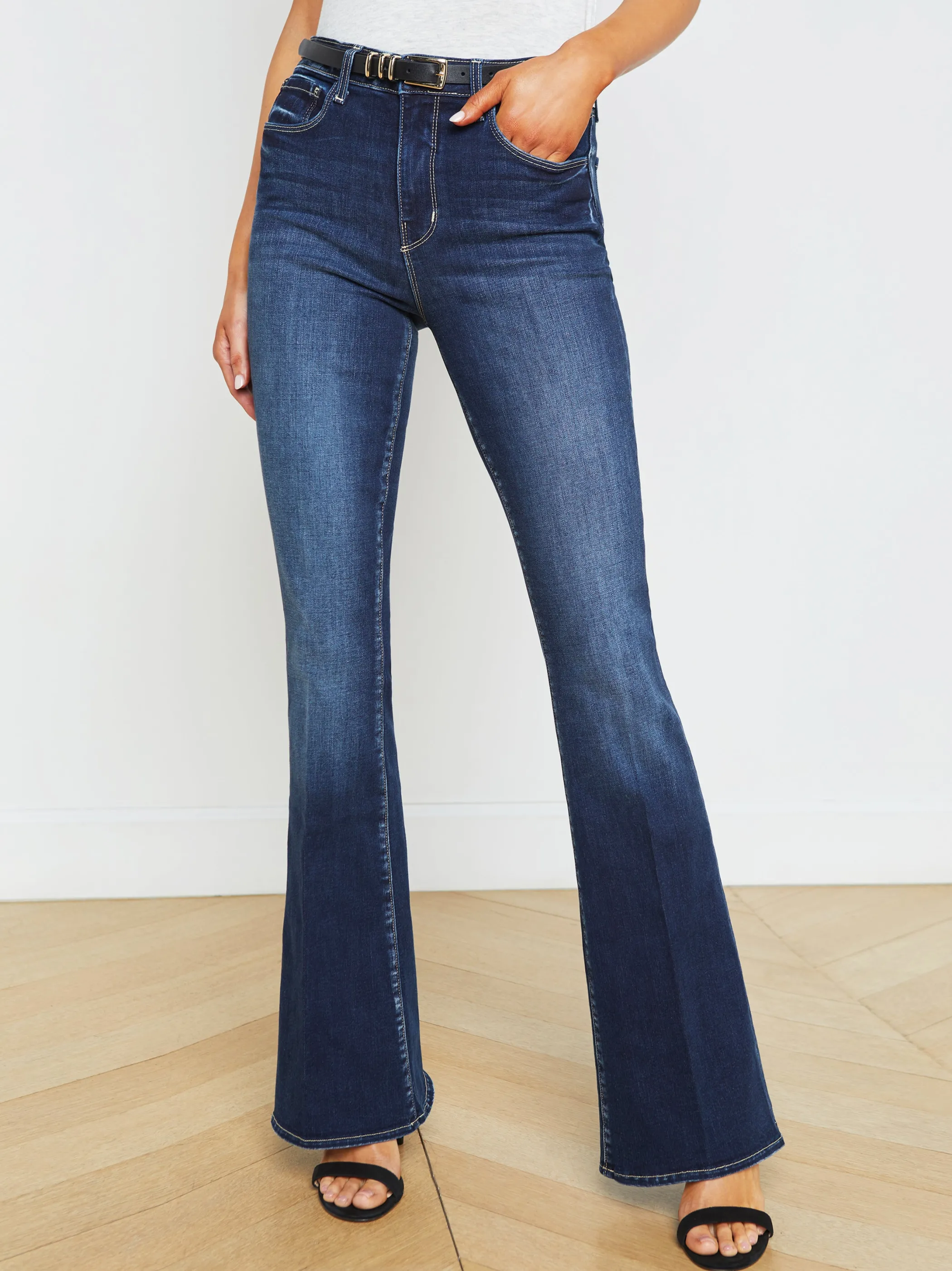 Aged Denim*L'AGENCE MARTY FLARE JEAN Columbia