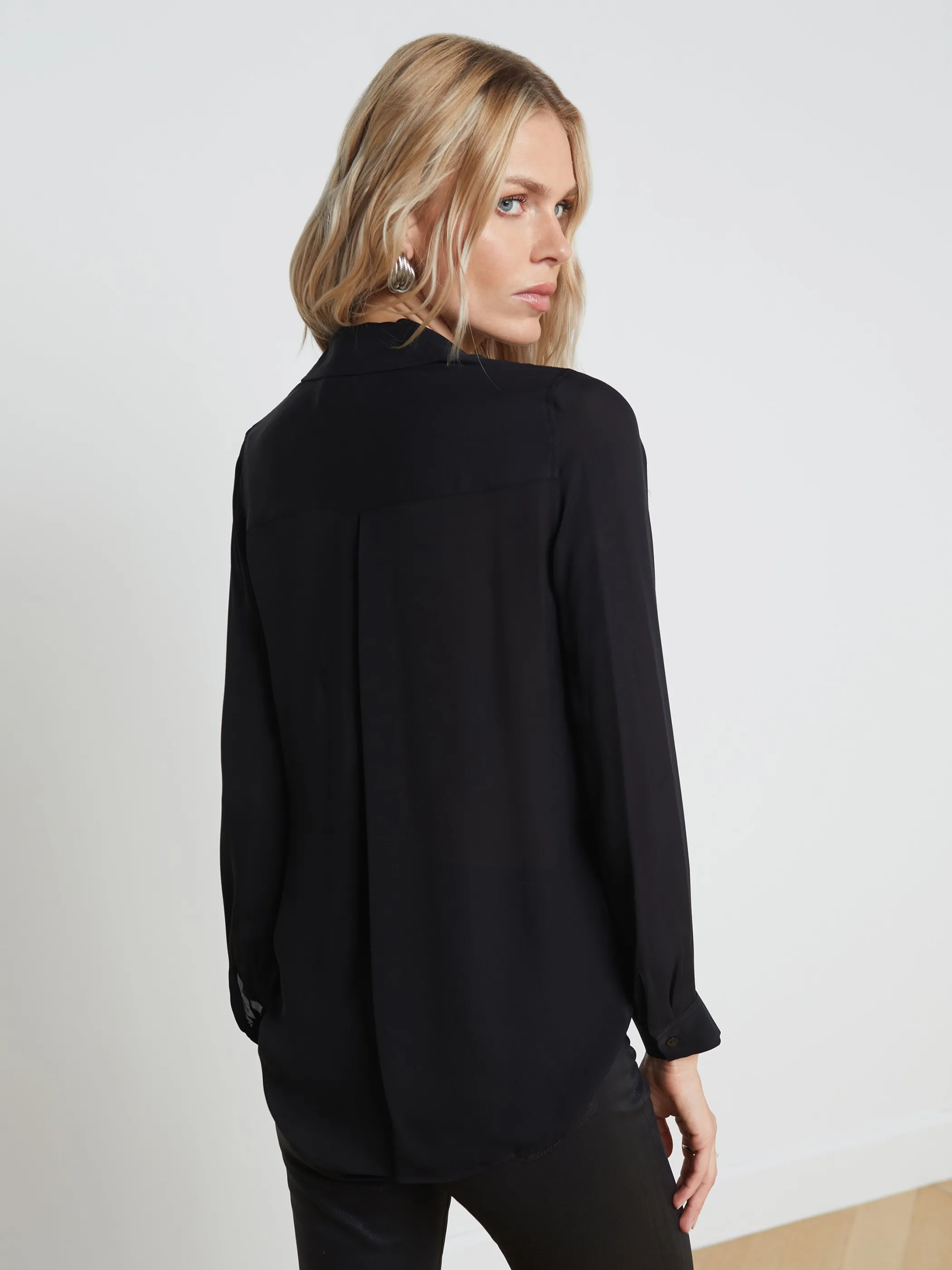 Blouses & Tops*L'AGENCE NINA SILK BLOUSE Black