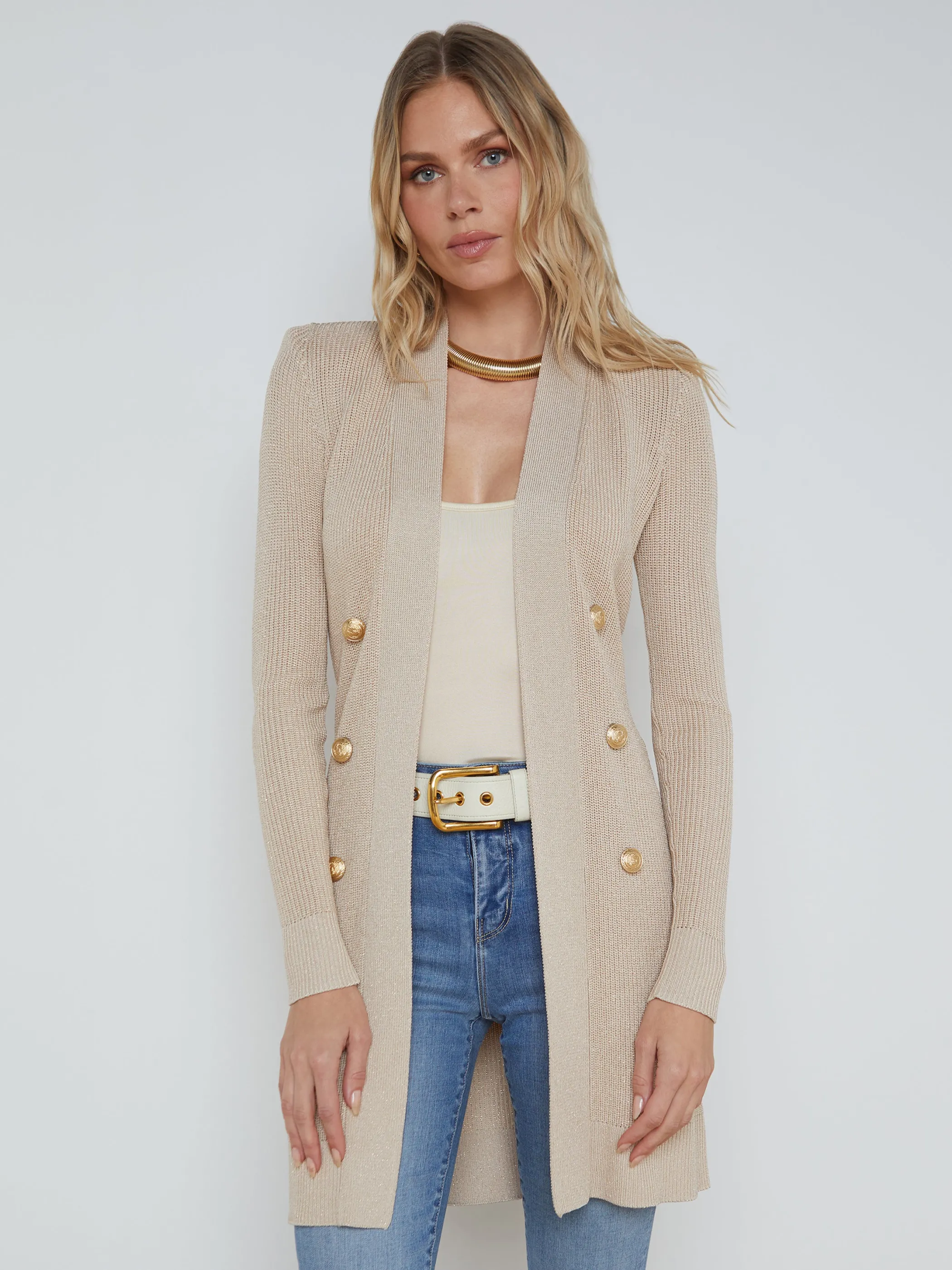 Knitwear | Blazers & Jackets*L'AGENCE NOE DOUBLE-BREASTED CARDIGAN Pecan