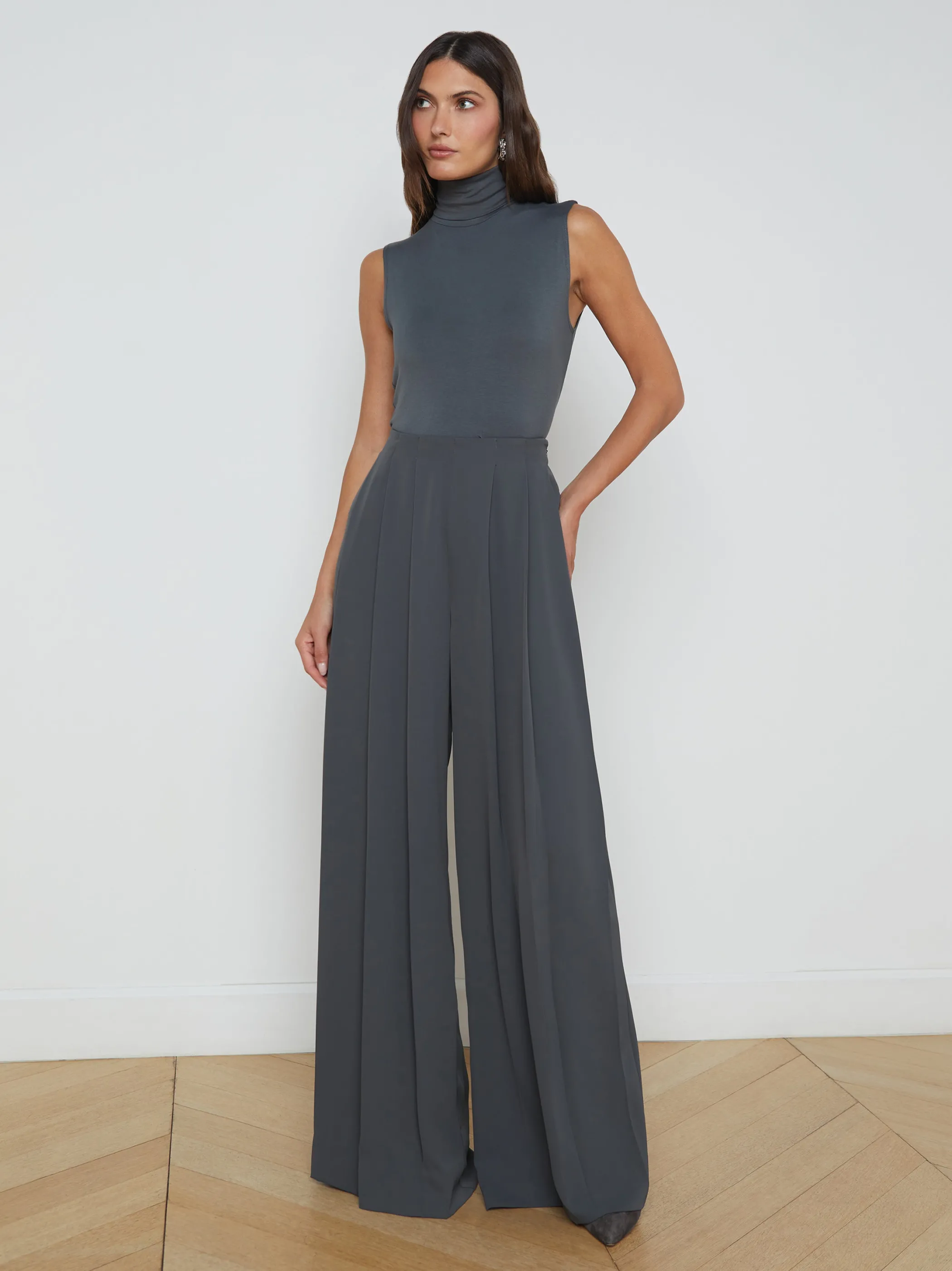 Matching Sets | Pants*L'AGENCE NOVA PLEATED WIDE-LEG PANT DarkShadow