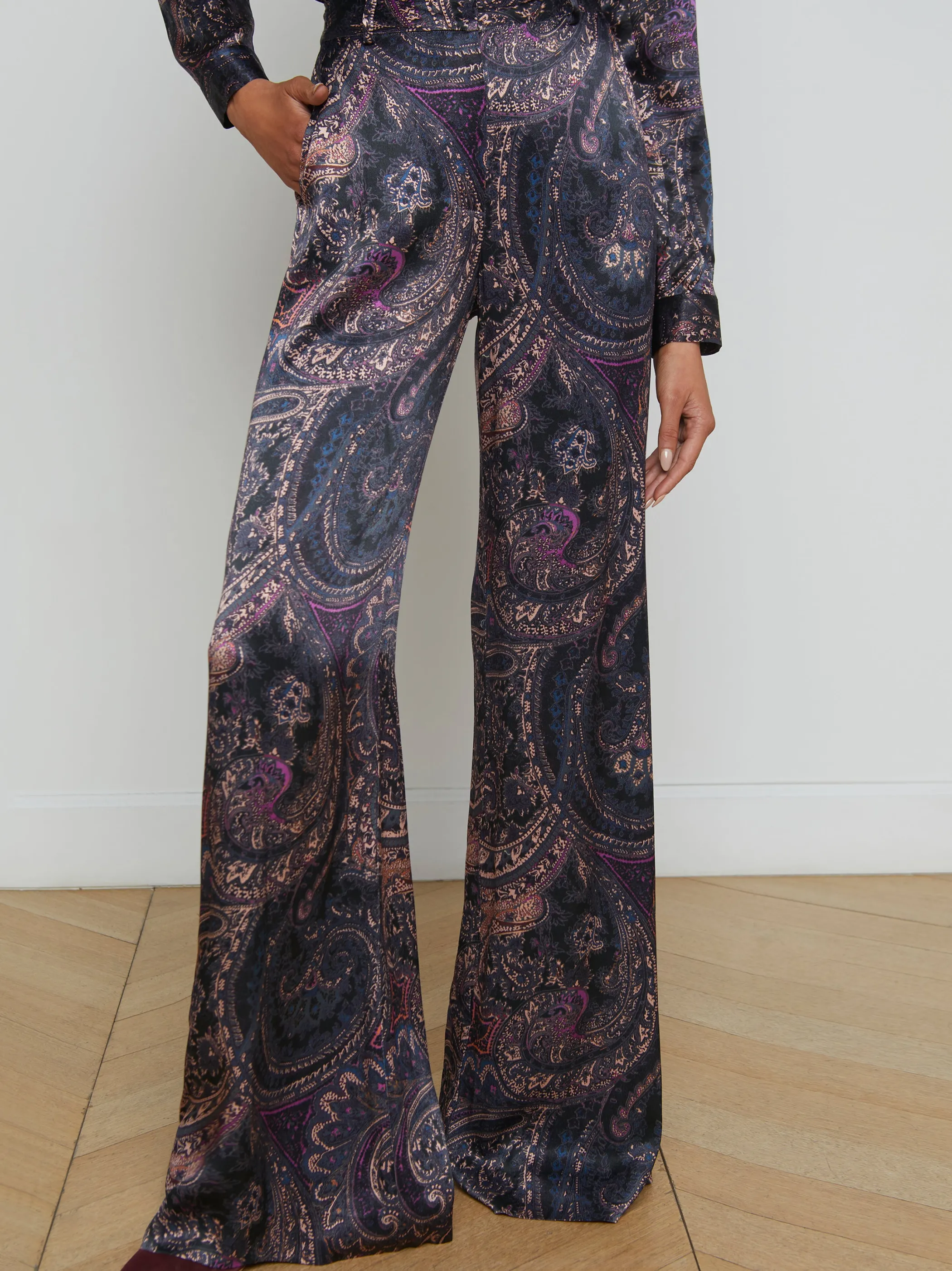 Matching Sets | Pants*L'AGENCE PILAR WIDE-LEG PANT PlumMultiBoutePaisley