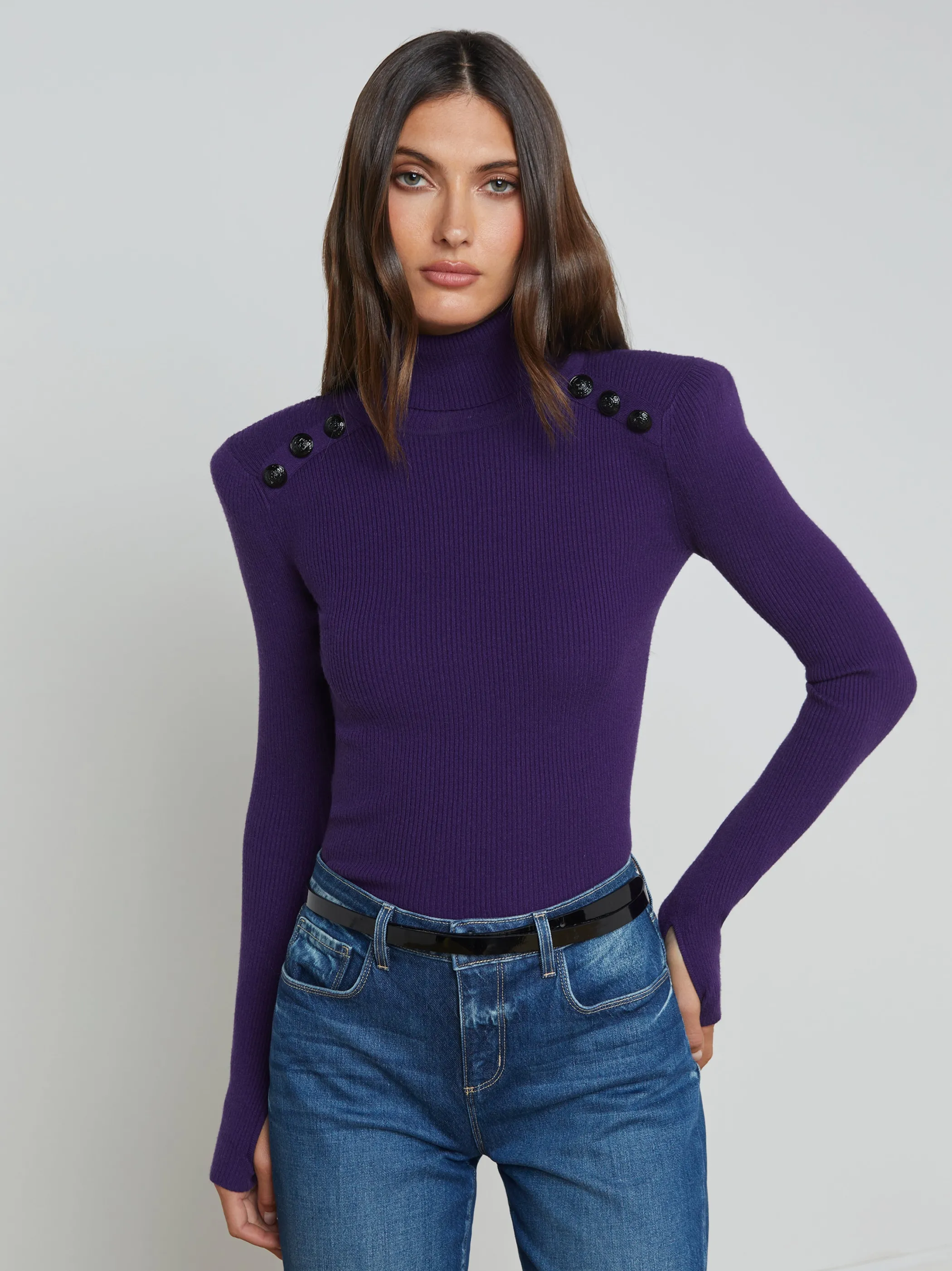 Blouses & Tops | Knitwear*L'AGENCE REEVES TURTLENECK DeepPurple/Black