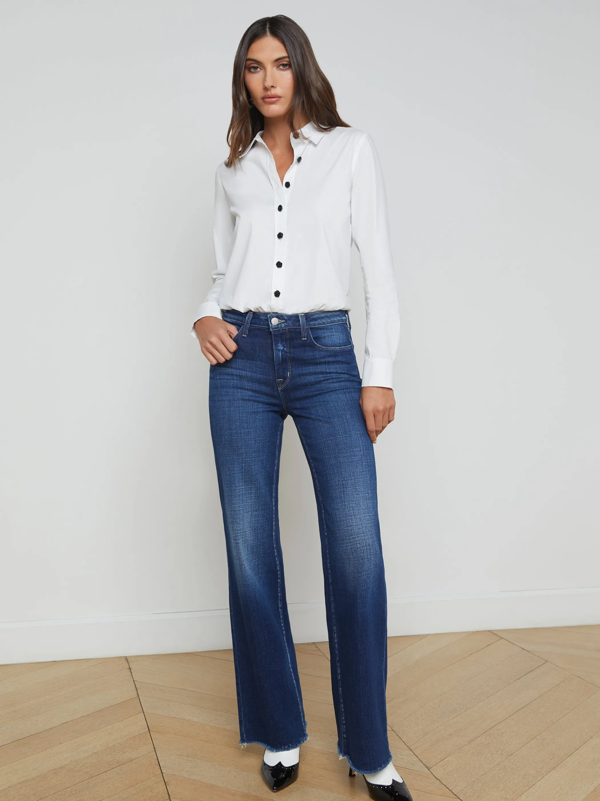 New Denim | Aged Denim*L'AGENCE SCOTTIE WIDE-LEG JEAN Haven