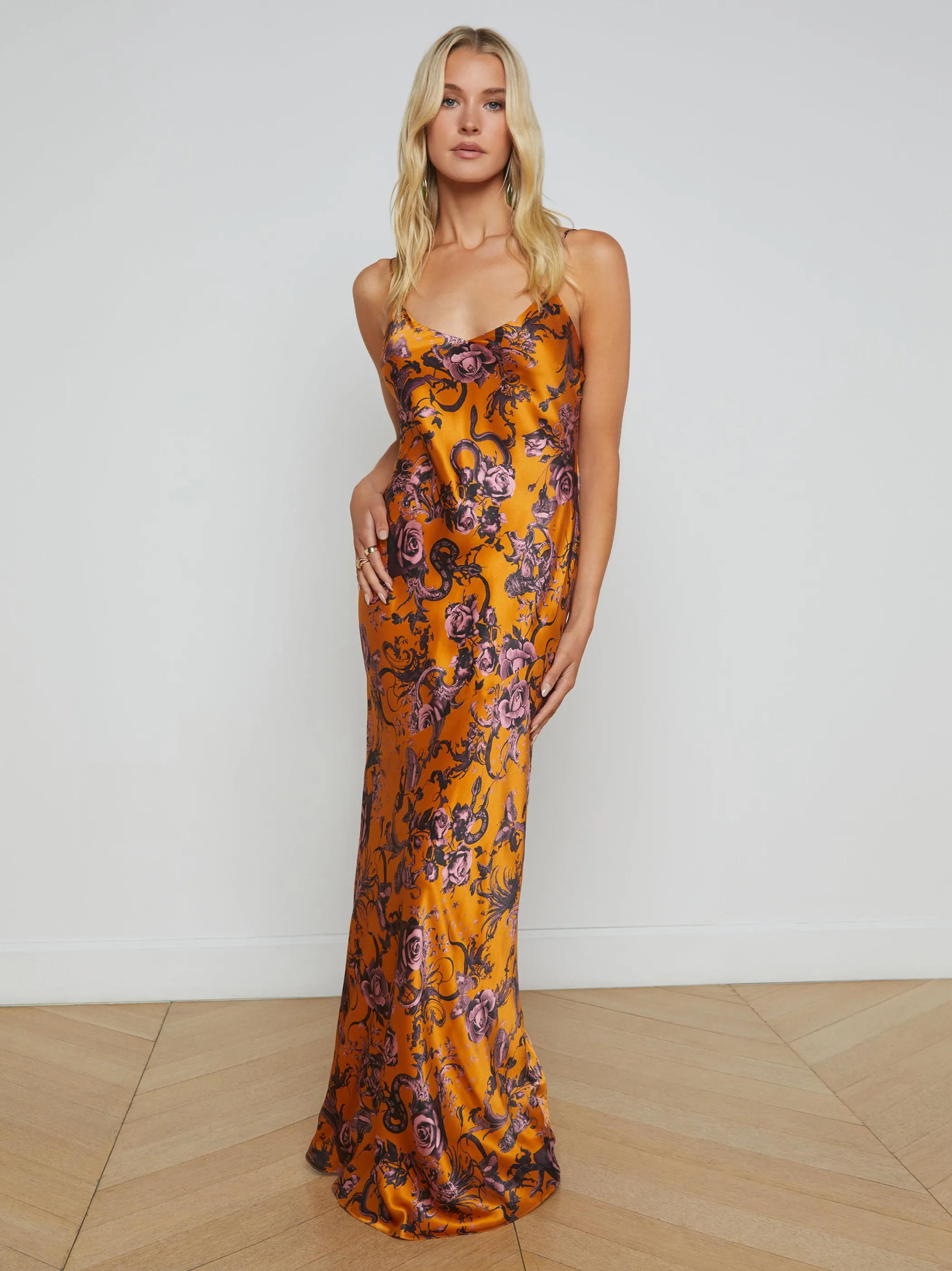 Dresses & Jumpsuits*L'AGENCE SERITA SILK SLIP DRESS DesclayMultiBaroqueFloral