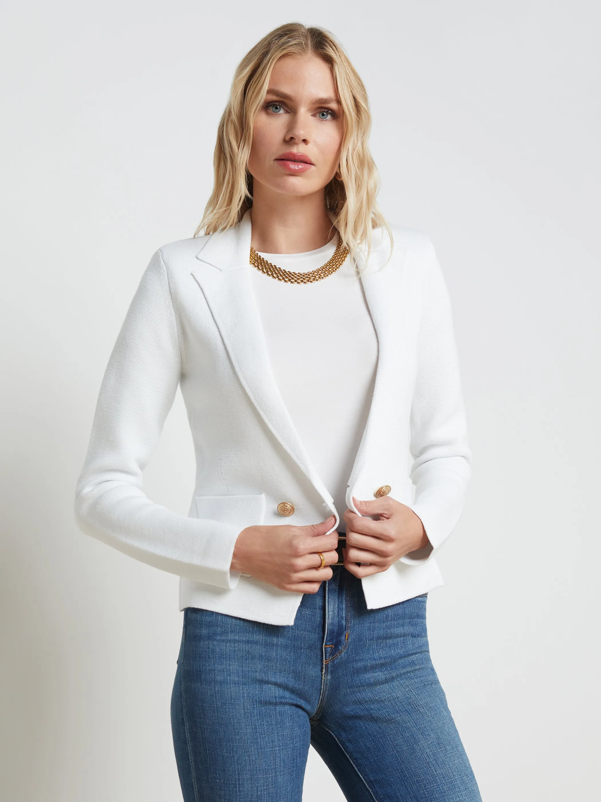 Knitwear | Blazers & Jackets*L'AGENCE SOFIA KNIT BLAZER White