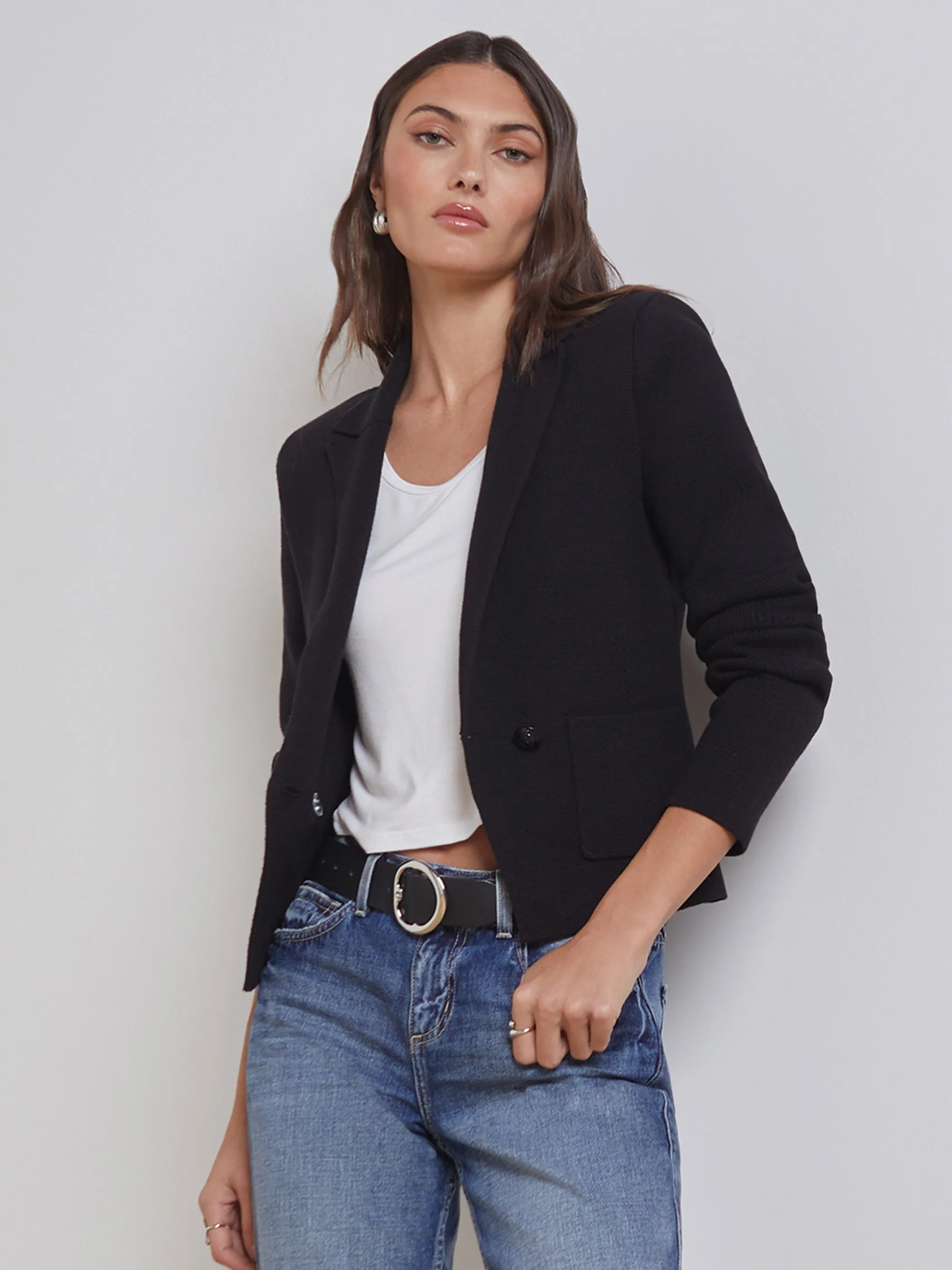 Knitwear | Blazers & Jackets*L'AGENCE SOFIA KNIT BLAZER Black