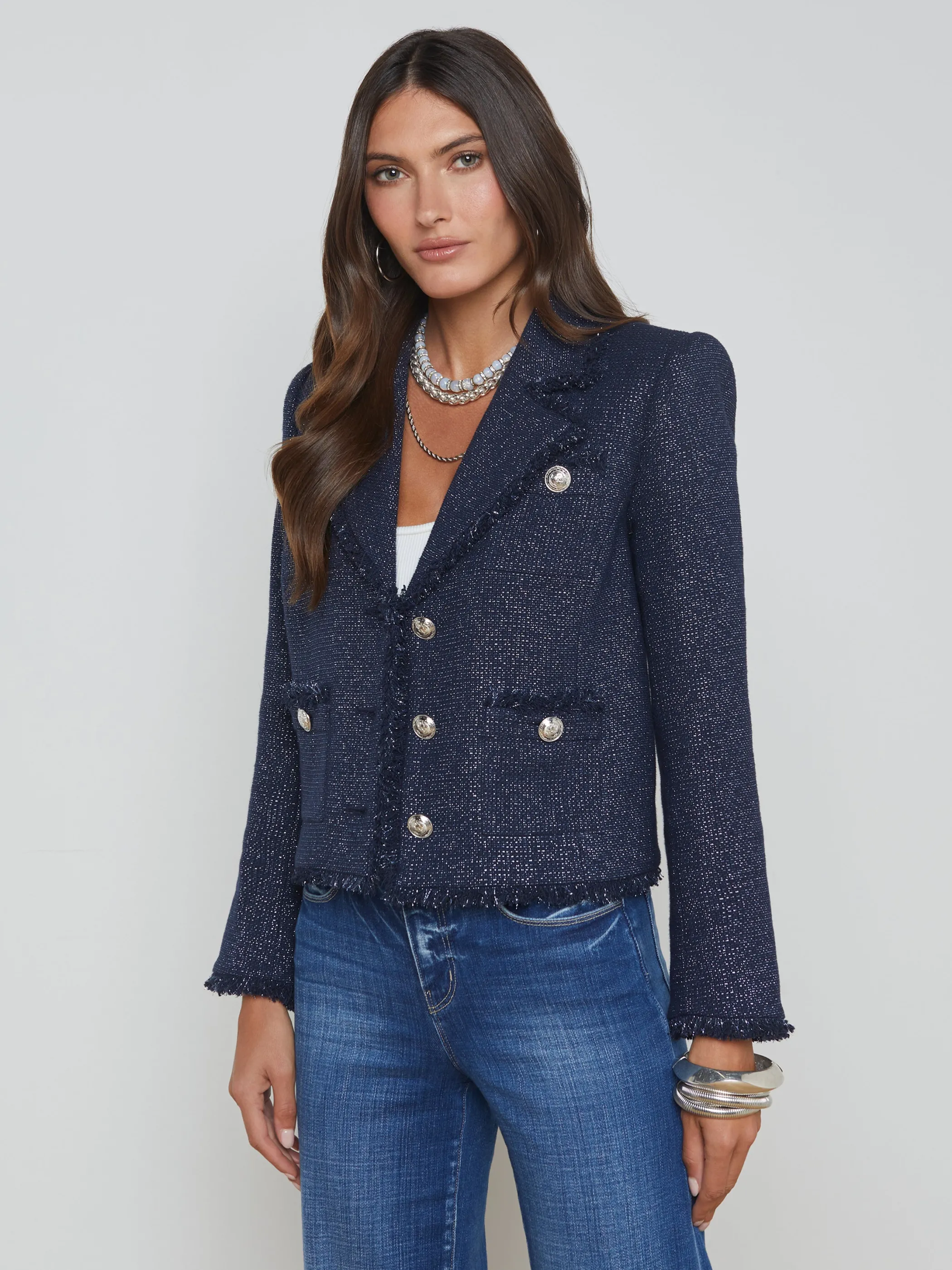 Blazers & Jackets*L'AGENCE SYLVIA COLLARED JACKET Midnight